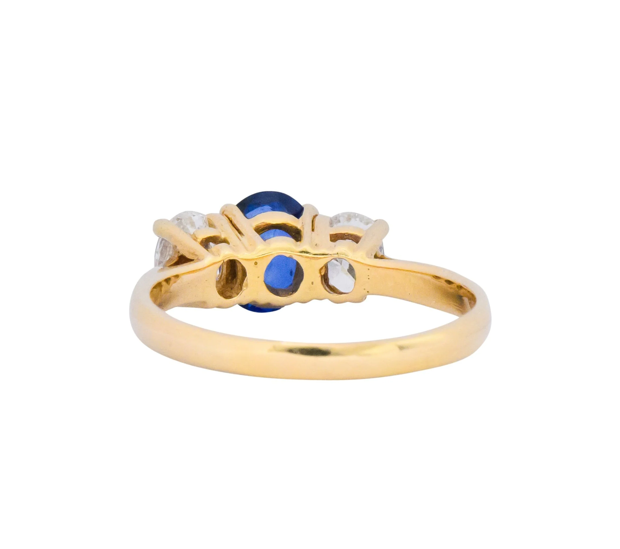 Vibrant Contemporary 1.55 CTW Sapphire Diamond 14 Karat Gold Ring - Image 5