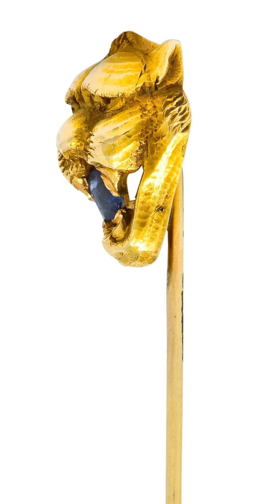 Victorian 0.15 CTW Sapphire 14 Karat Gold Tiger Stickpin - Image 3