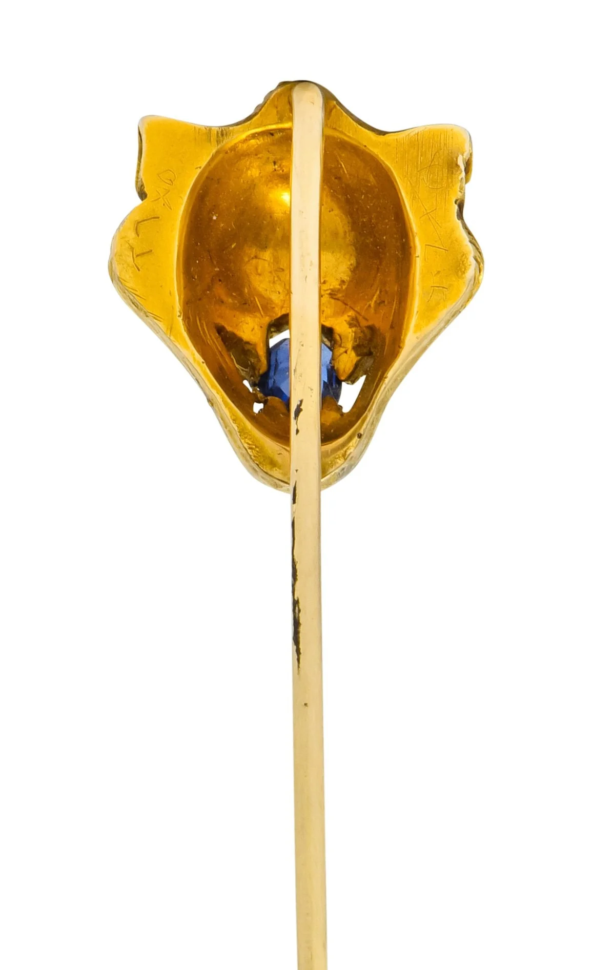 Victorian 0.15 CTW Sapphire 14 Karat Gold Tiger Stickpin - Image 4