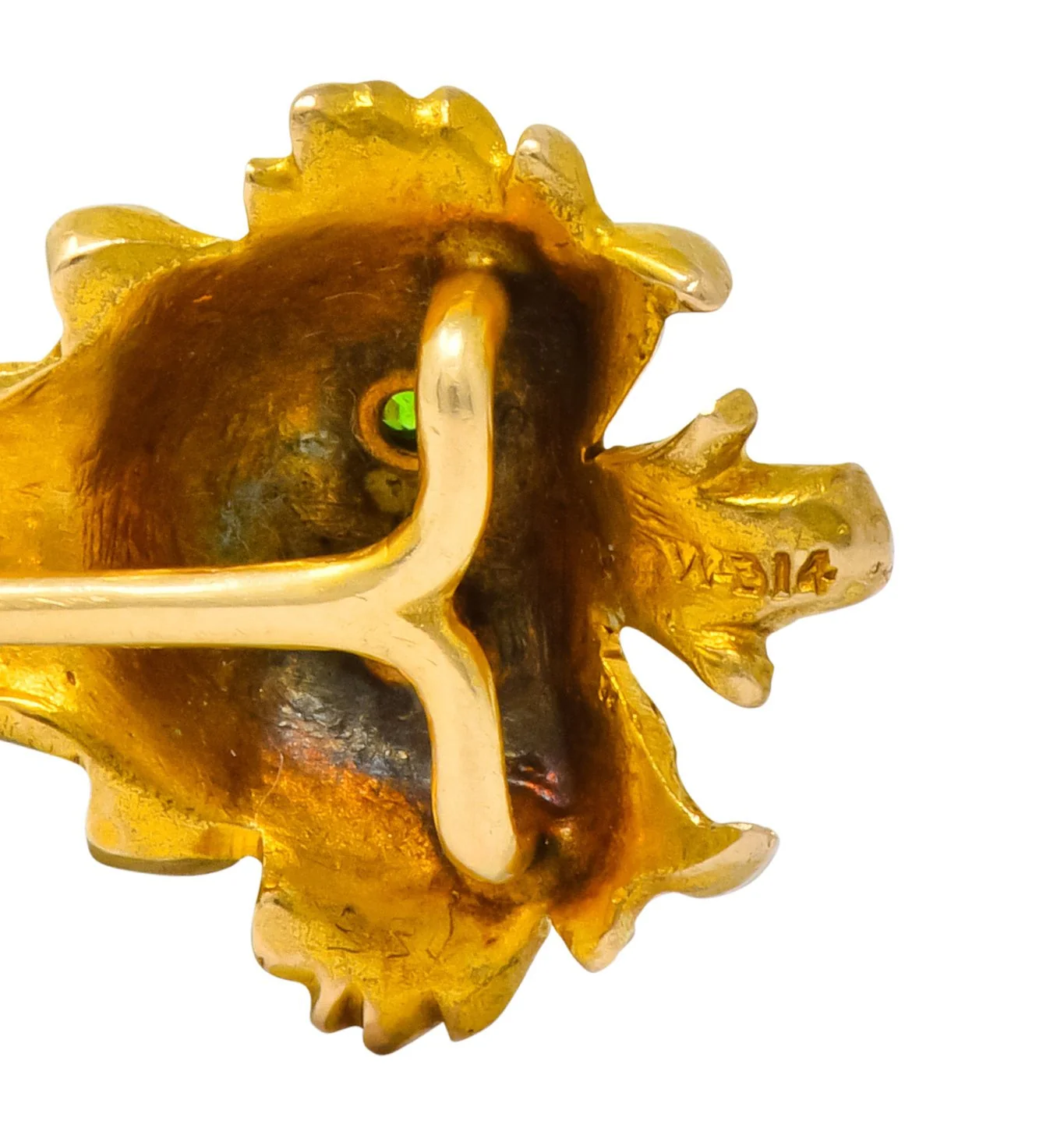 Victorian 0.15 CTW Sapphire 14 Karat Gold Tiger Stickpin - Image 6