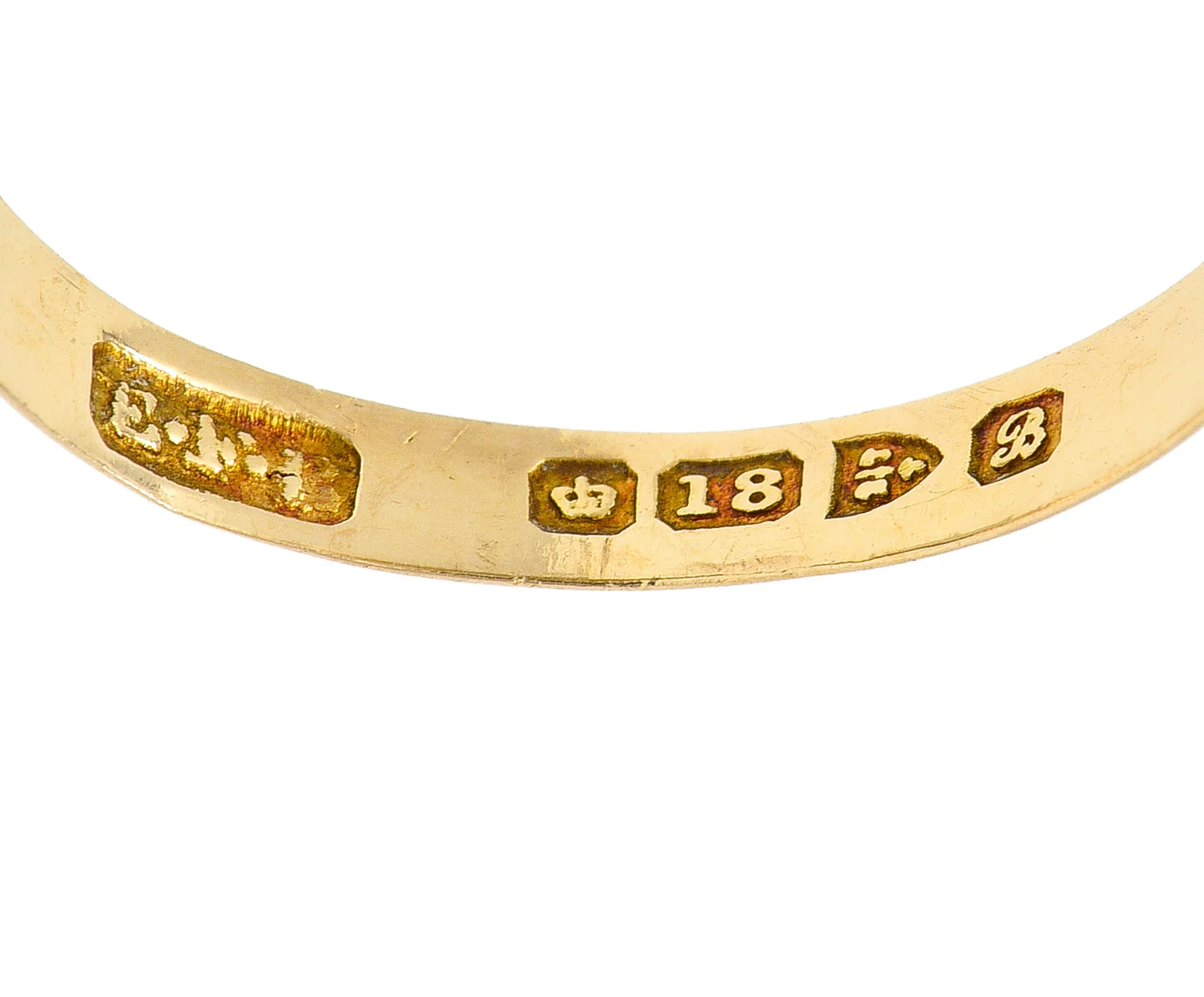 Victorian 0.40 CTW Sapphire Diamond 18 Karat Yellow Gold Antique Band Ring - Image 7