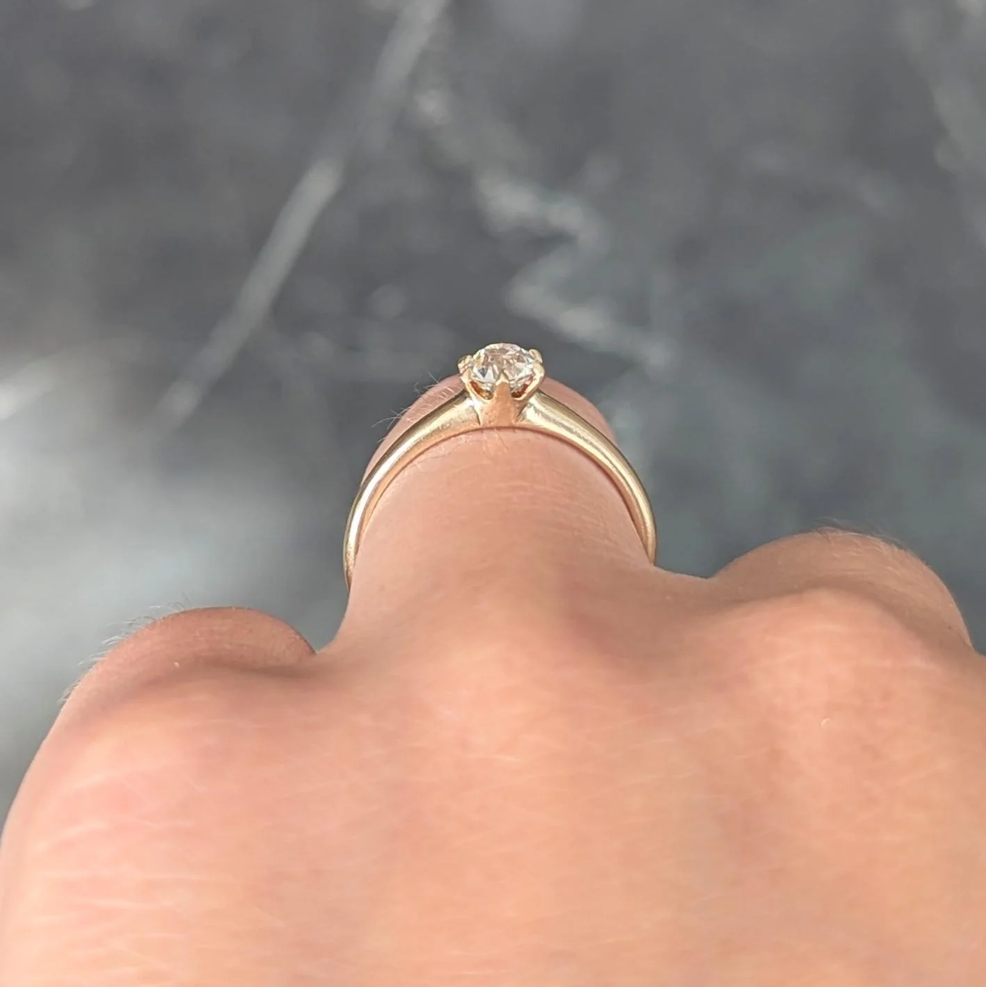 Victorian 0.45 CTW Old Mine Cut 14 Karat Yellow Gold Antique Solitaire Engagement Ring - Image 10
