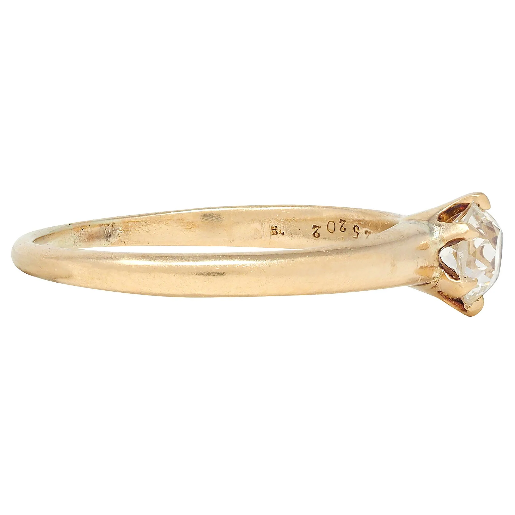 Victorian 0.45 CTW Old Mine Cut 14 Karat Yellow Gold Antique Solitaire Engagement Ring - Image 2