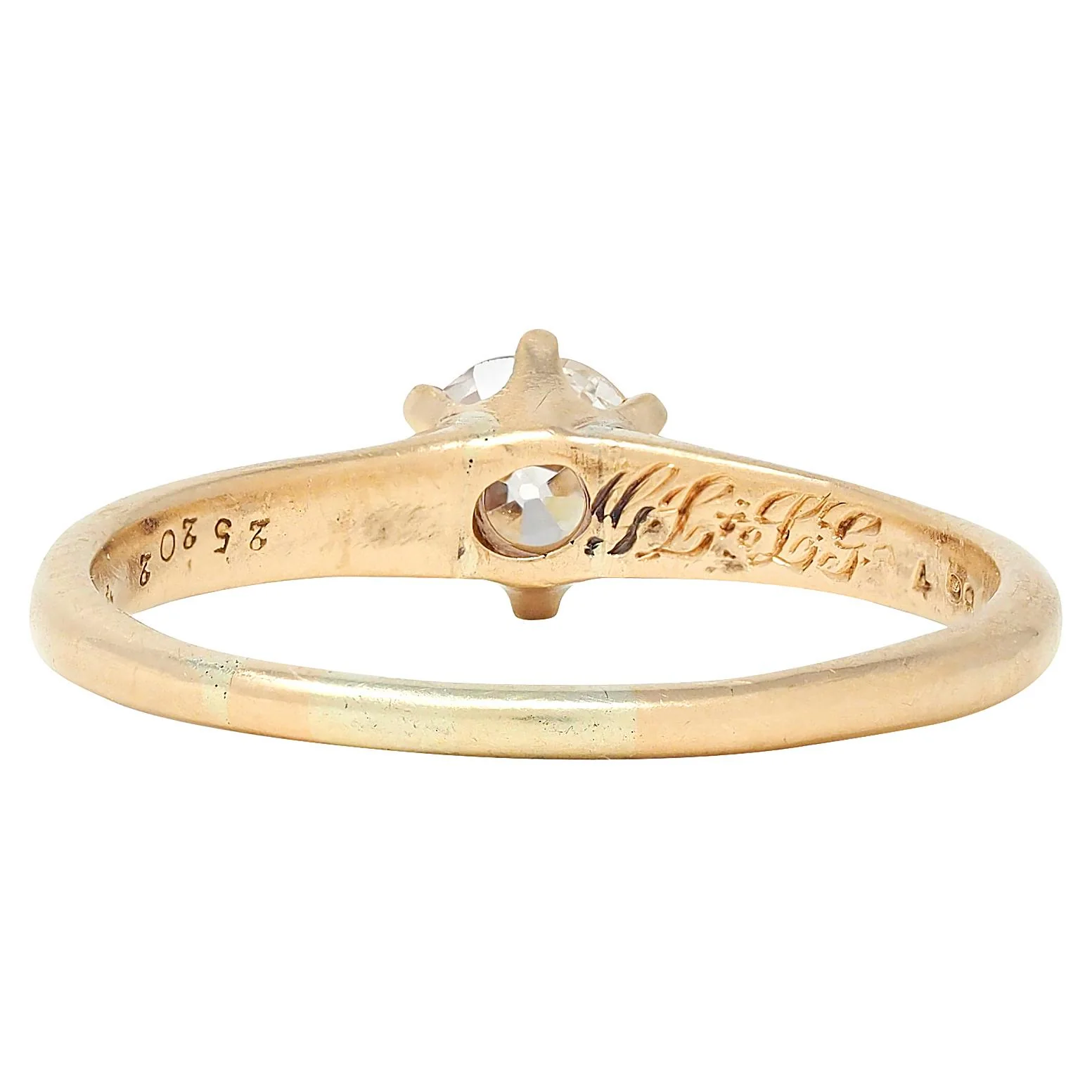 Victorian 0.45 CTW Old Mine Cut 14 Karat Yellow Gold Antique Solitaire Engagement Ring - Image 3