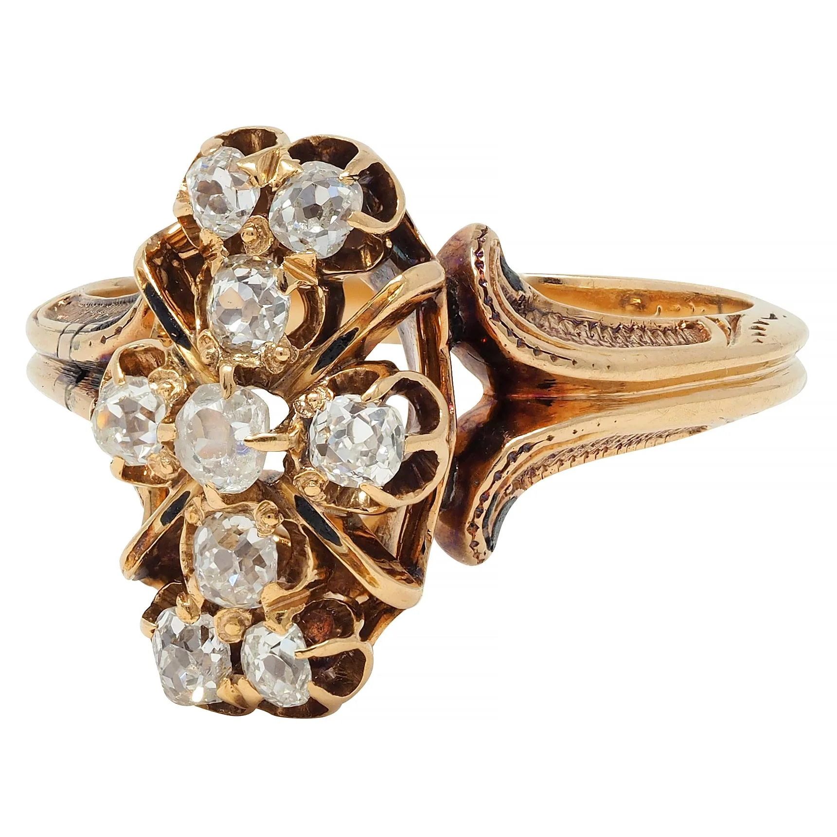 Victorian 0.50 CTW Old Mine Cut Diamond 18 Karat Yellow Gold Antique Ring - Image 6