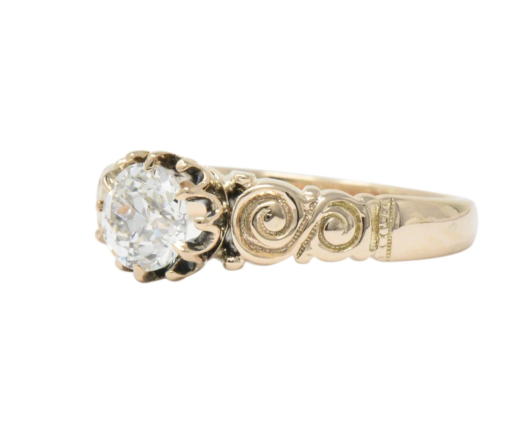Victorian 0.57 CTW Diamond 14 Karat Rose Gold Engagement Ring GIA - Image 2