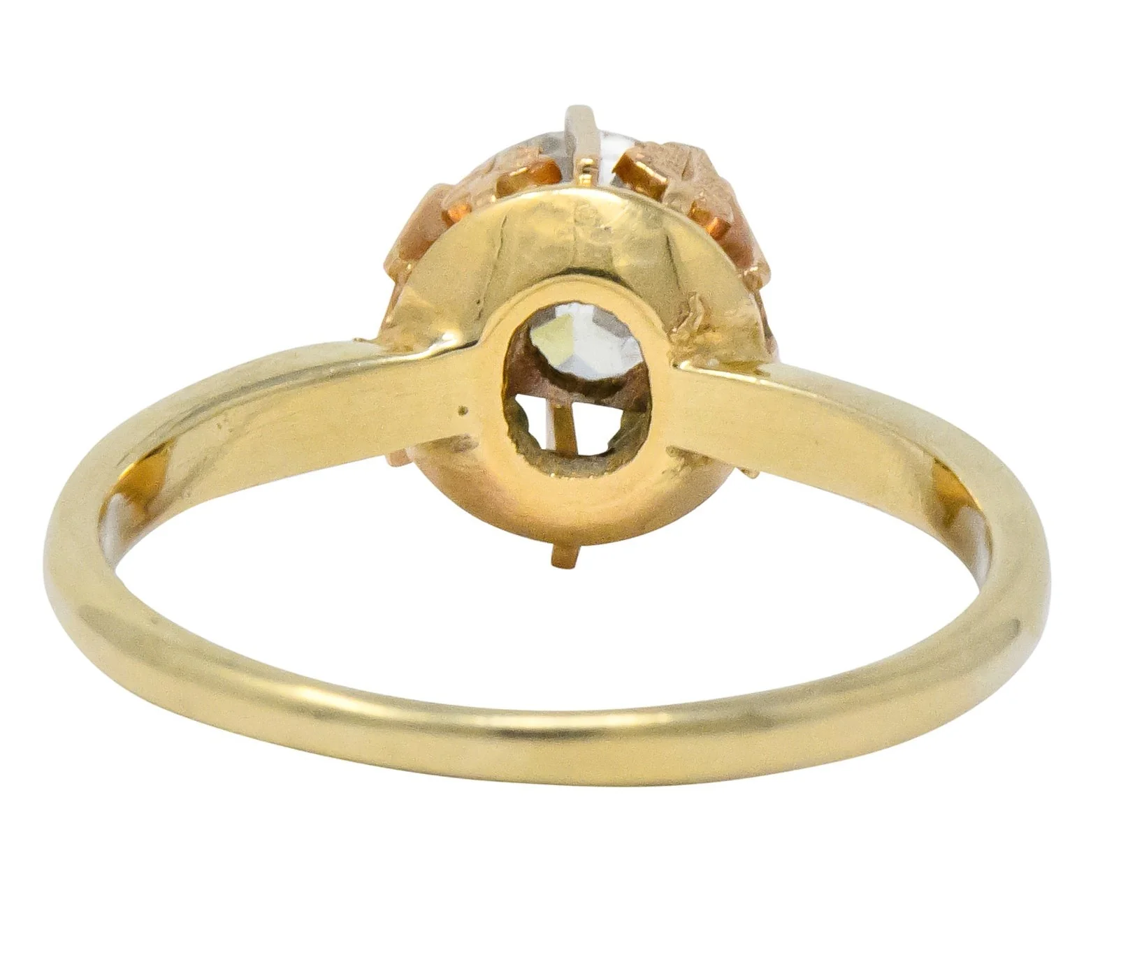 Victorian 0.70 CTW Diamond 14 Karat Two-Tone Gold Engagement Ring - Image 4