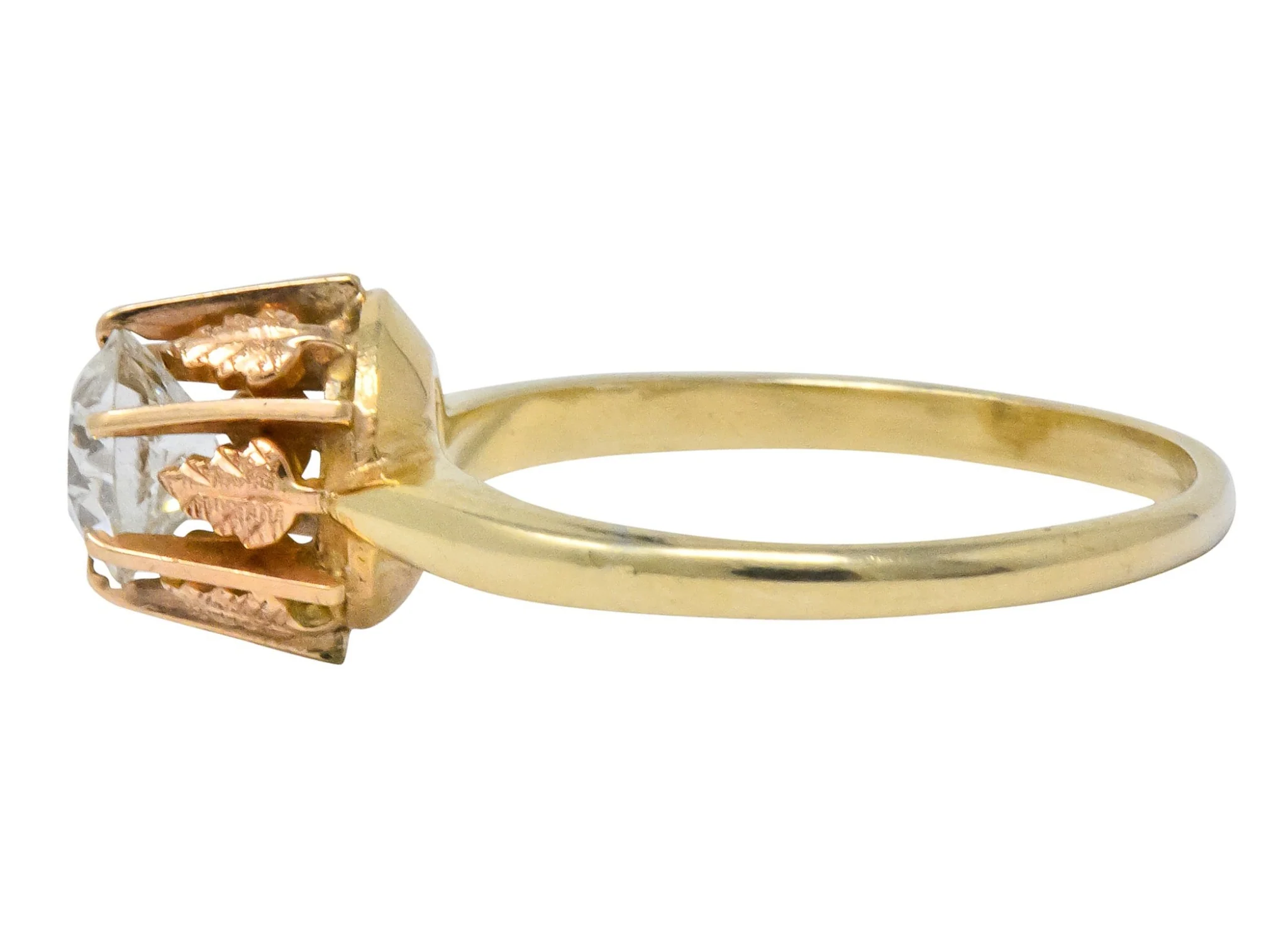 Victorian 0.70 CTW Diamond 14 Karat Two-Tone Gold Engagement Ring - Image 5