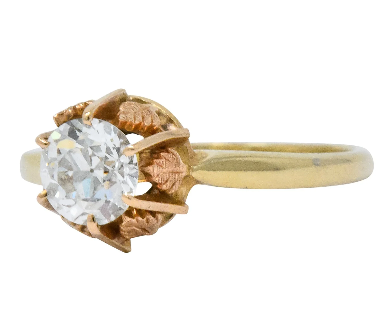 Victorian 0.70 CTW Diamond 14 Karat Two-Tone Gold Engagement Ring - Image 6