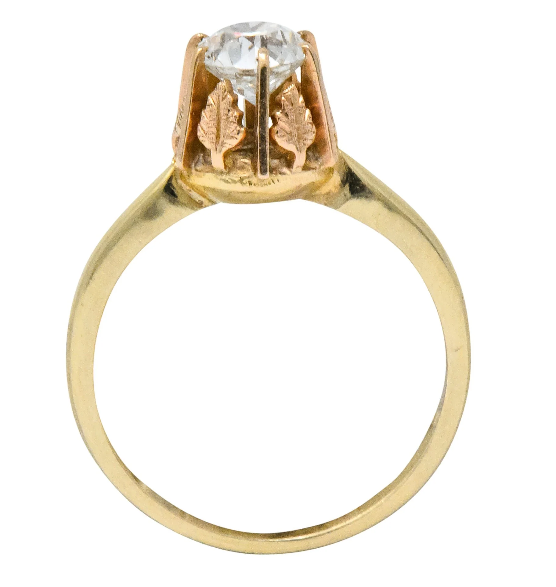 Victorian 0.70 CTW Diamond 14 Karat Two-Tone Gold Engagement Ring - Image 7