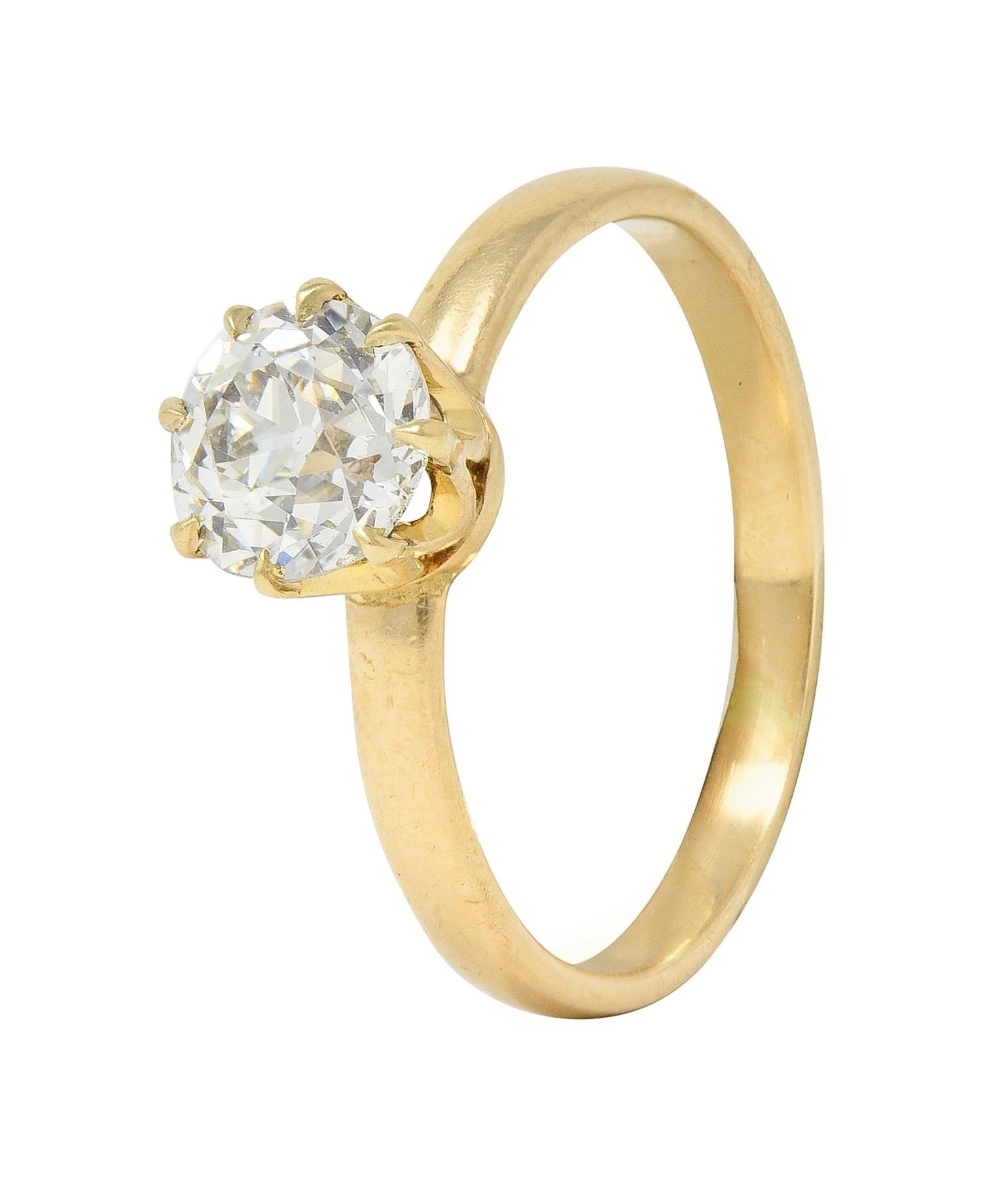 Victorian 1.00 CTW Old European Cut Diamond 14 Karat Yellow Gold Antique Solitaire Engagement Ring - Image 10