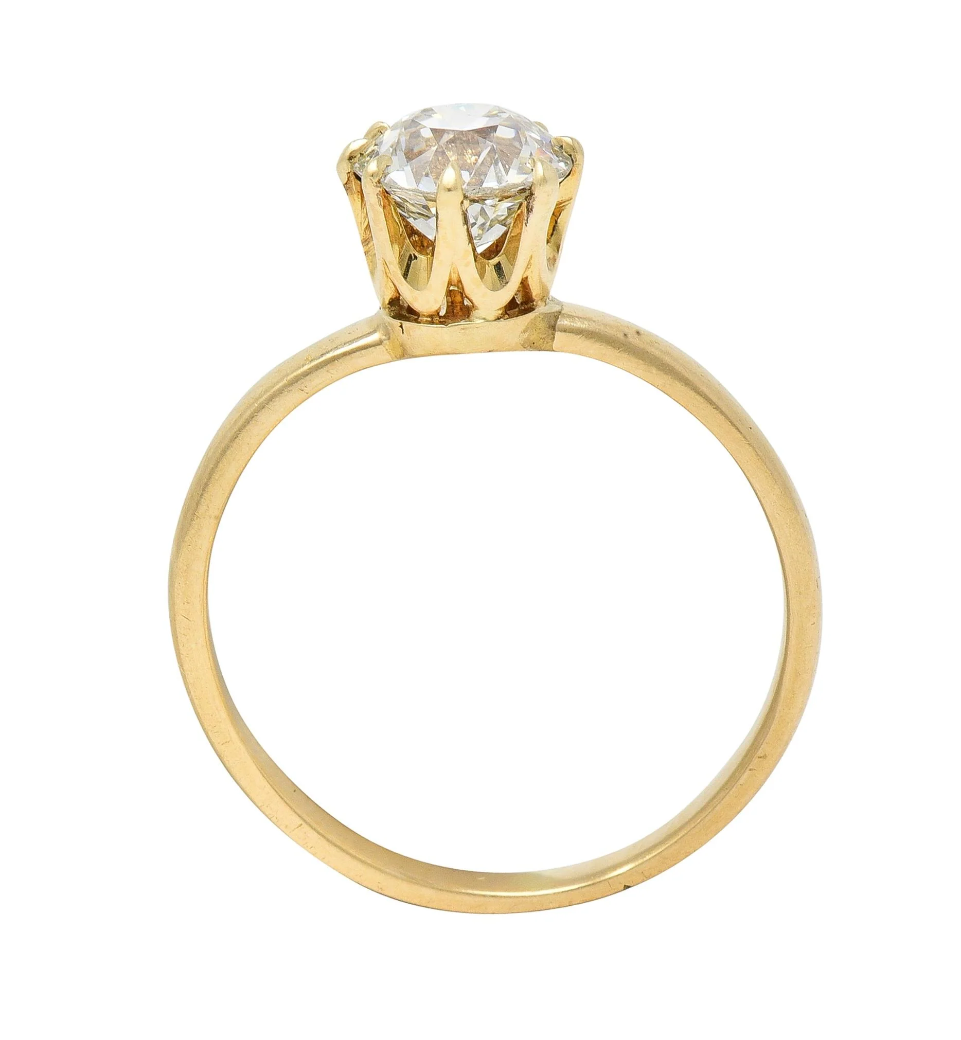 Victorian 1.00 CTW Old European Cut Diamond 14 Karat Yellow Gold Antique Solitaire Engagement Ring - Image 11