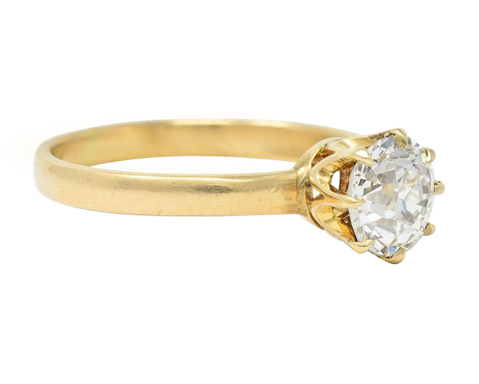 Victorian 1.00 CTW Old European Cut Diamond 14 Karat Yellow Gold Antique Solitaire Engagement Ring - Image 3