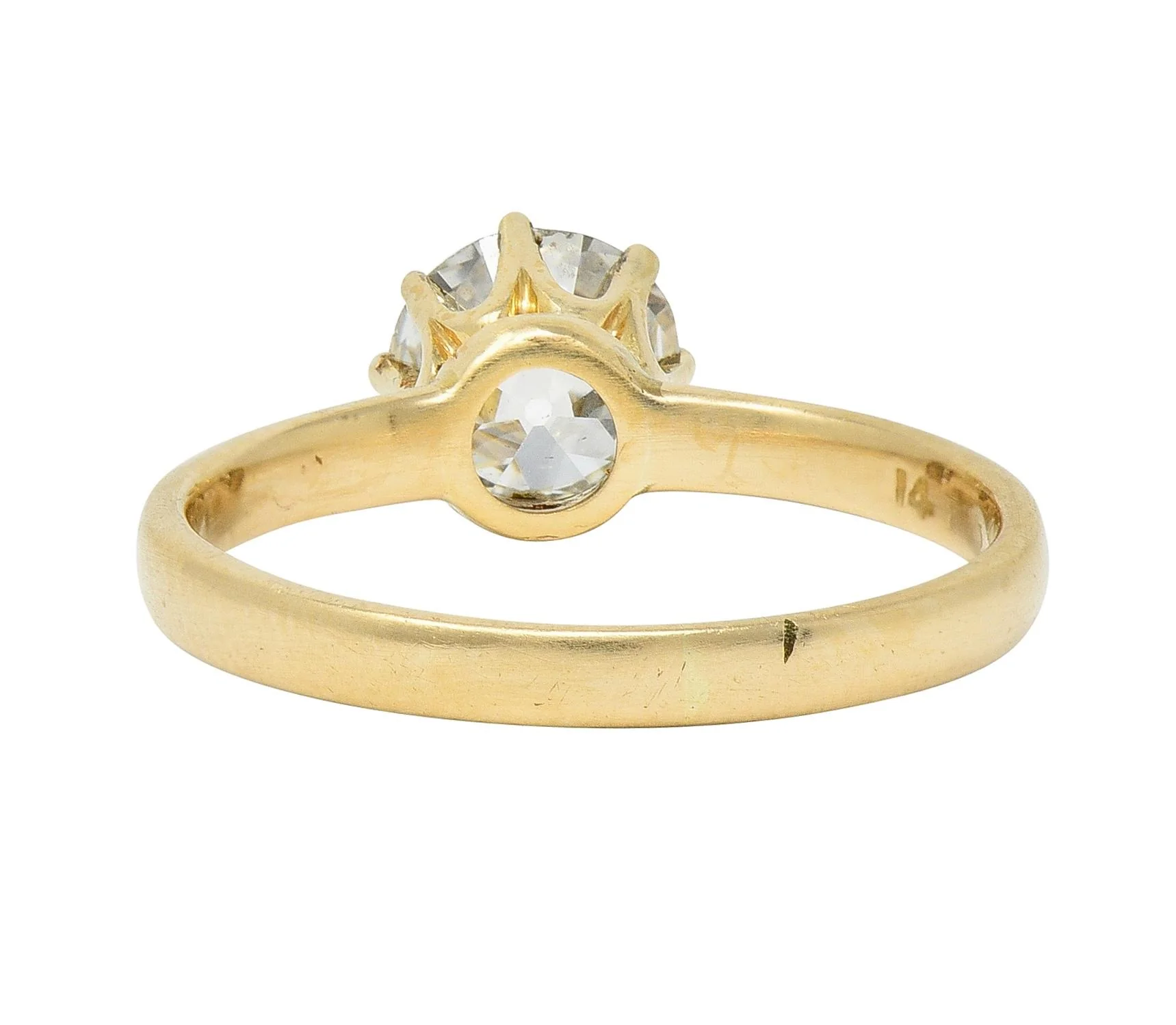 Victorian 1.00 CTW Old European Cut Diamond 14 Karat Yellow Gold Antique Solitaire Engagement Ring - Image 5