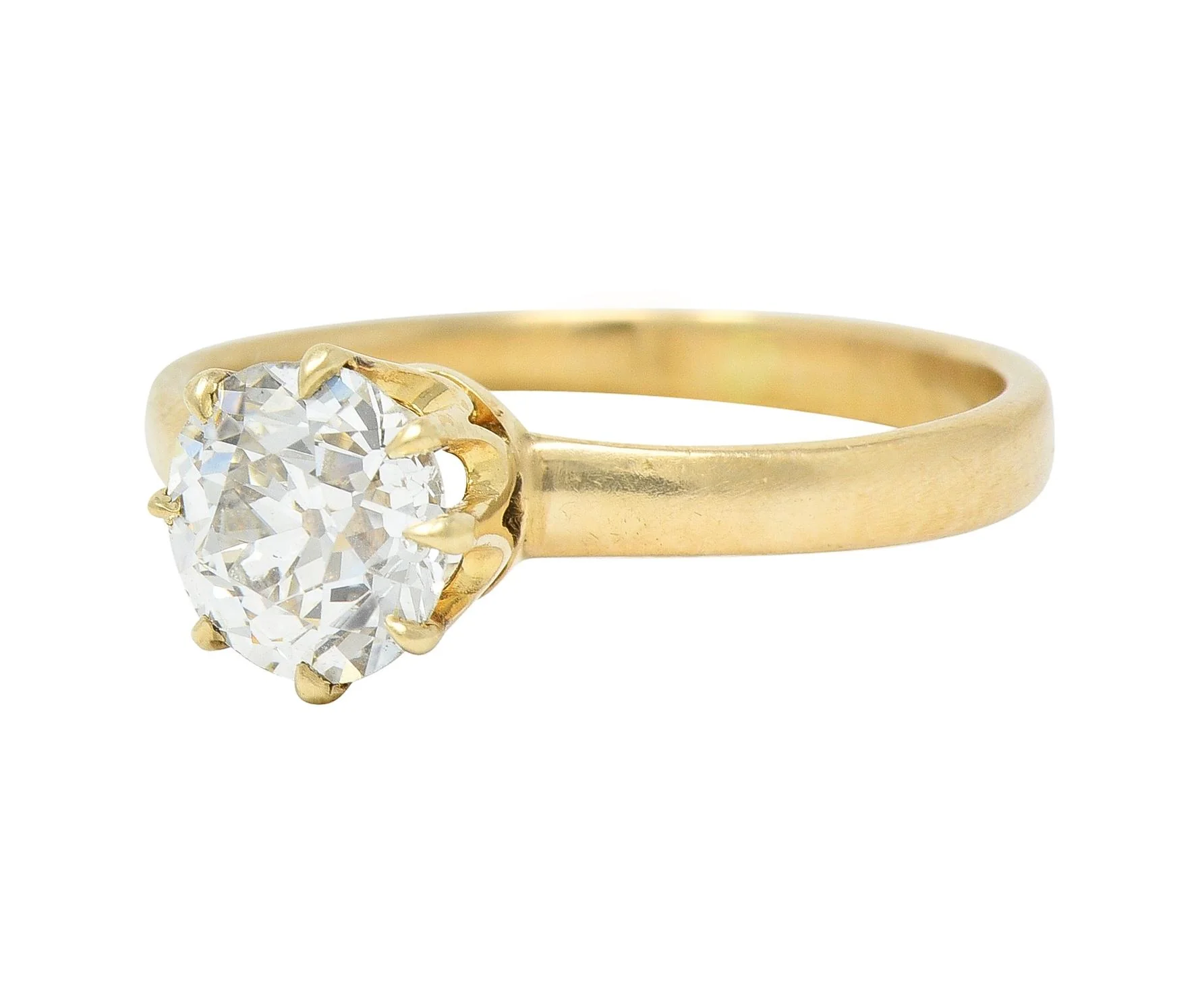 Victorian 1.00 CTW Old European Cut Diamond 14 Karat Yellow Gold Antique Solitaire Engagement Ring - Image 7