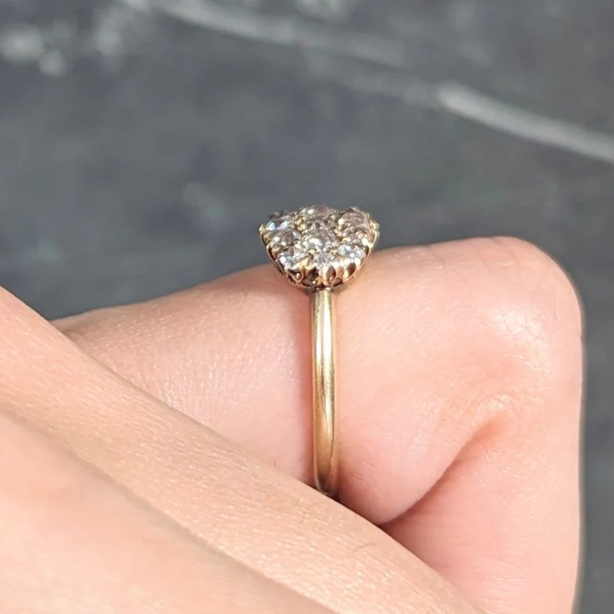 Victorian 1.20 CTW Old Mine Cut Diamond 14 Karat Yellow Gold Antique Band Ring - Image 12