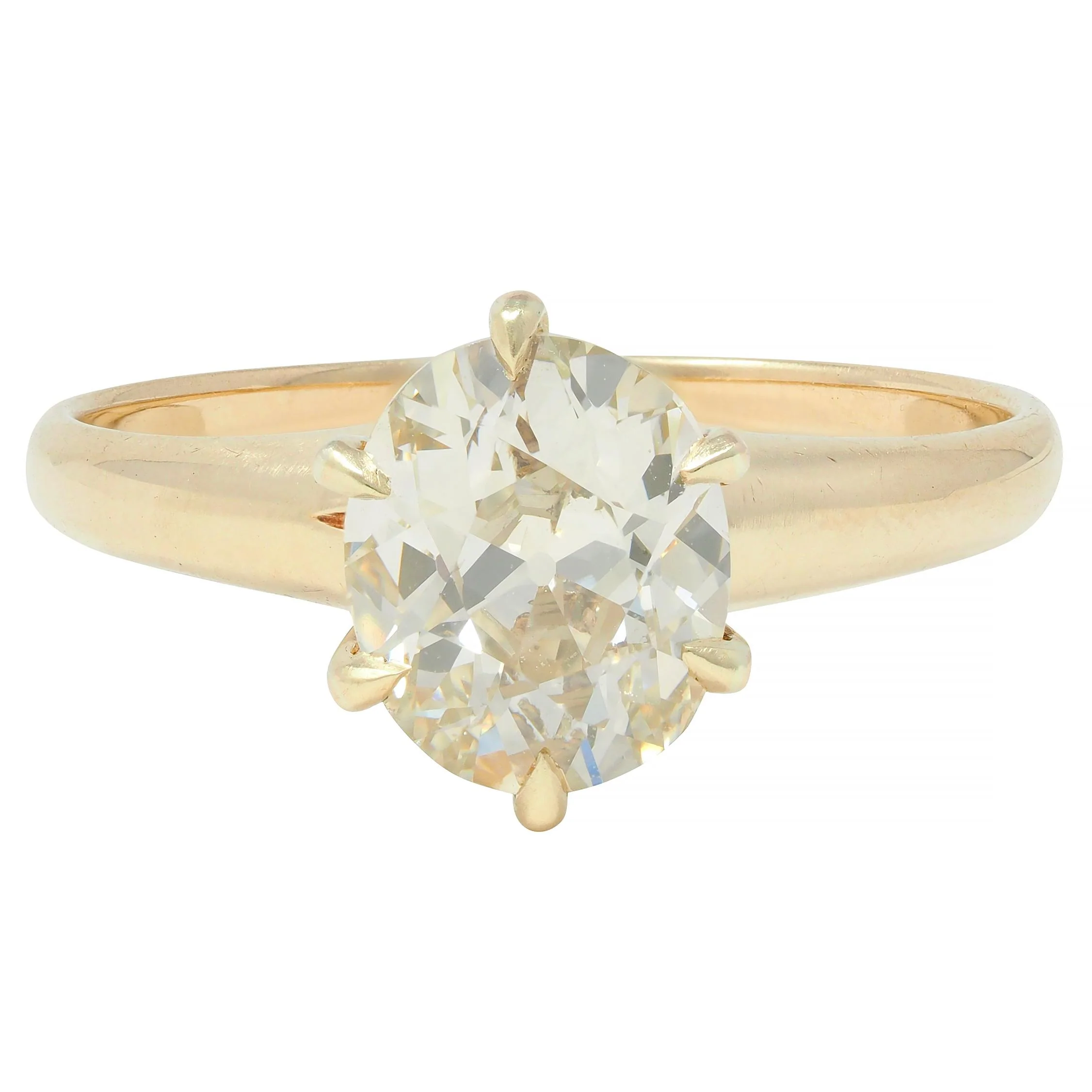 Victorian 1.41 CTW Old Mine Cut Diamond 14 Karat Yellow Gold Solitaire Antique Engagement Ring - Image 11