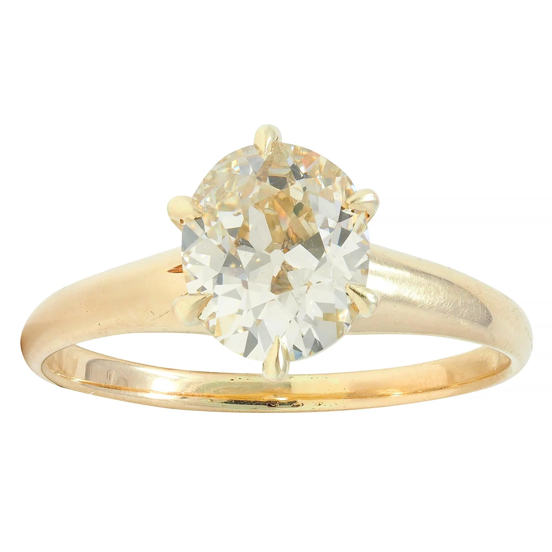 Victorian 1.41 CTW Old Mine Cut Diamond 14 Karat Yellow Gold Solitaire Antique Engagement Ring - Image 8