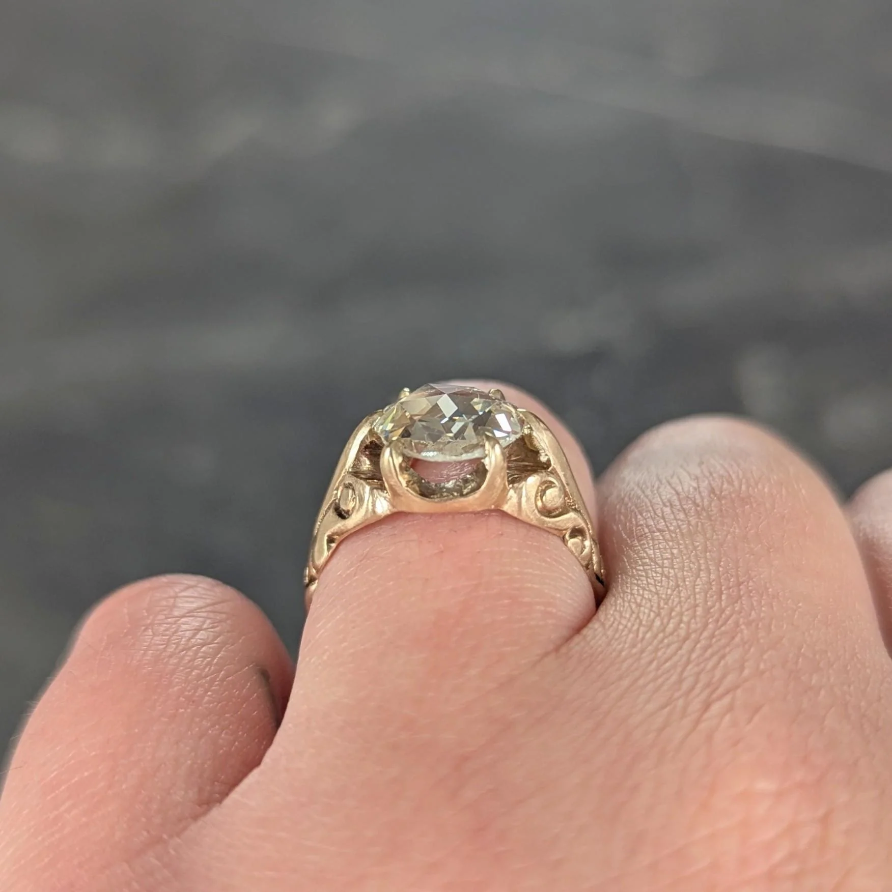 Victorian 1.44 CTW Rose Cut Diamond 14 Karat Gold Antique Solitaire Engagament Ring - Image 12