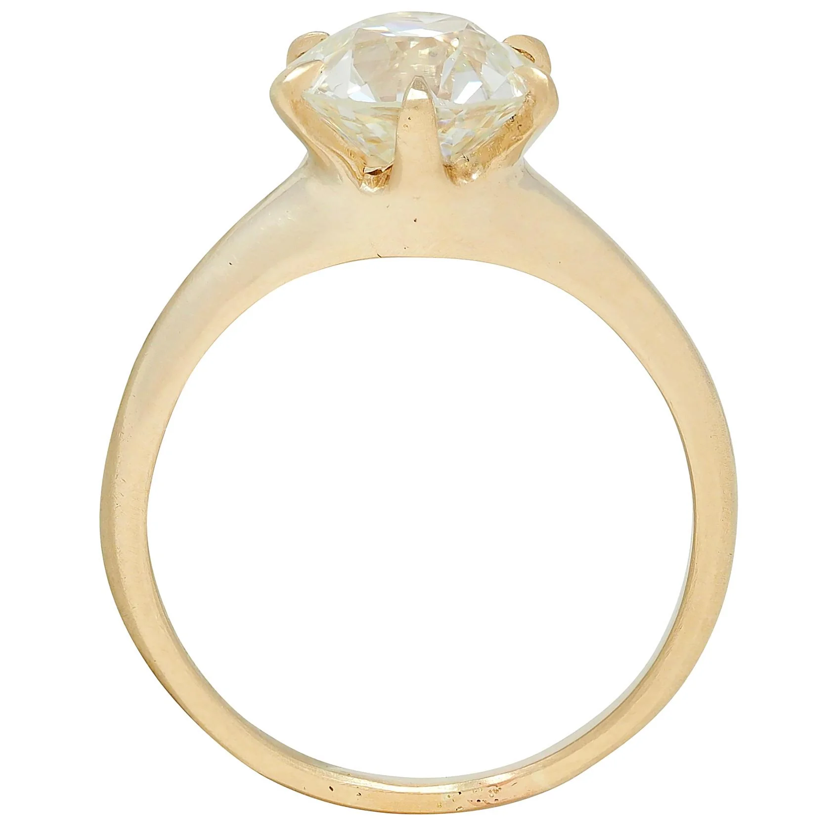Victorian 1.96 CT Old European Cut Diamond 14 Karat Yellow Gold Antique Solitaire Engagement Ring GIA - Image 5