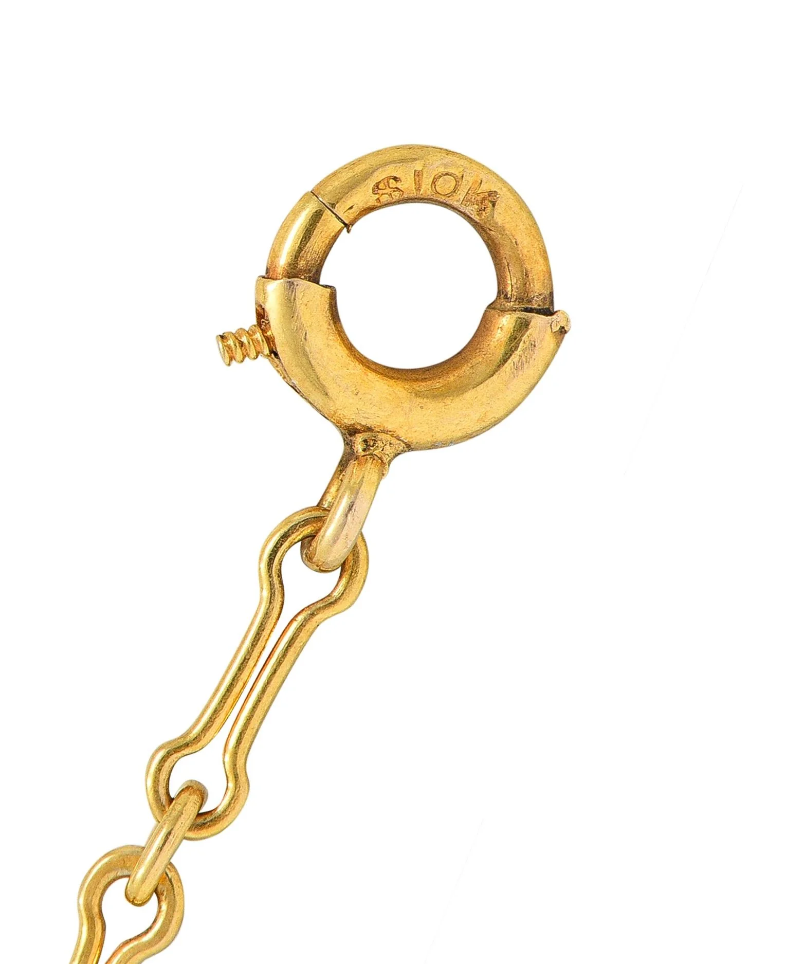 Victorian 10 Karat Yellow Gold Long Bar Link Antique Chain Necklace - Image 5