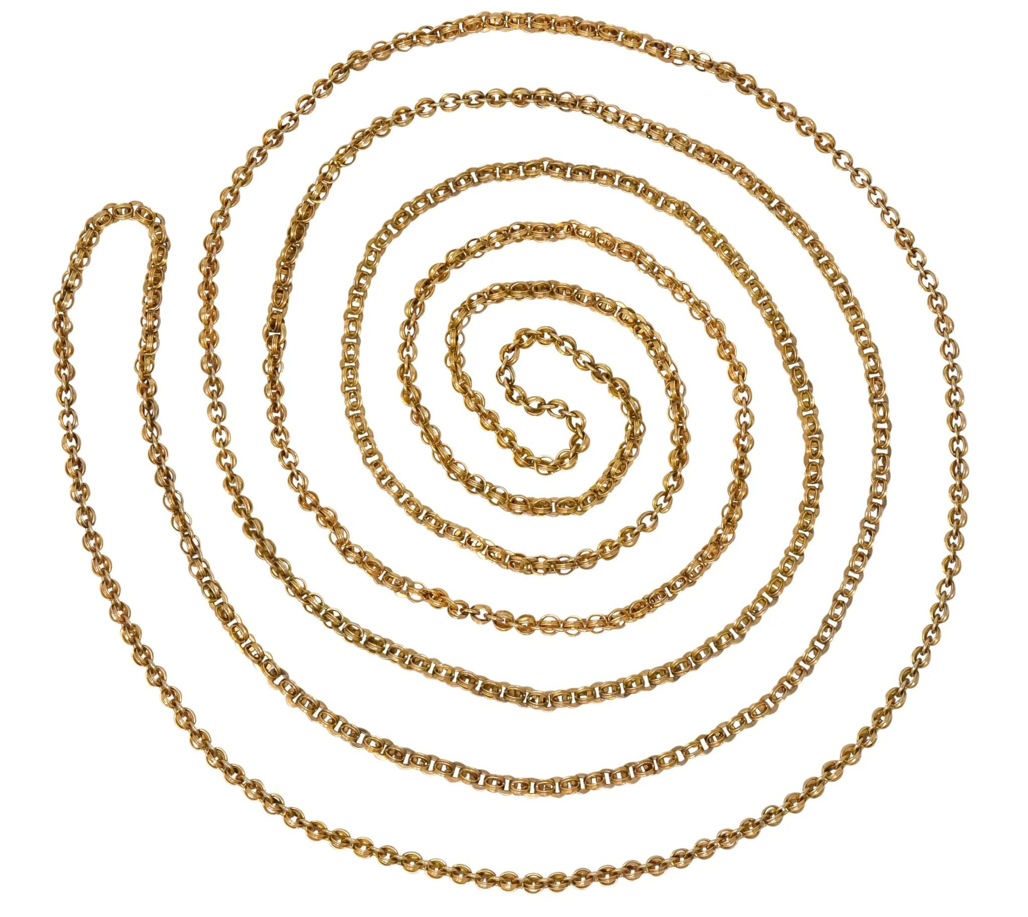 Victorian 14 Karat Gold 62 Inch Long Chain Necklace - Image 5
