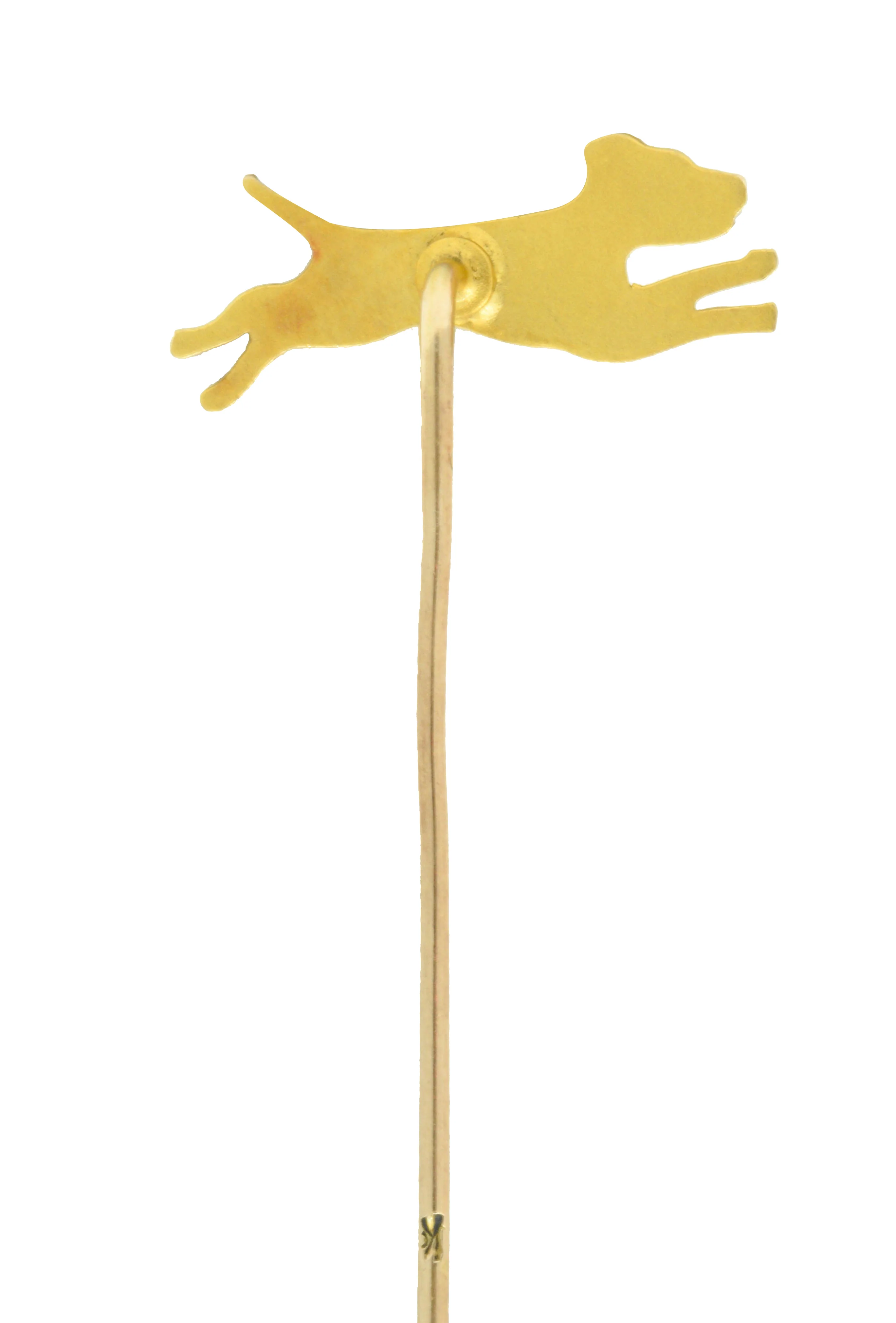 Victorian 14 Karat Gold Dog Stickpin Circa 1900 - Image 3