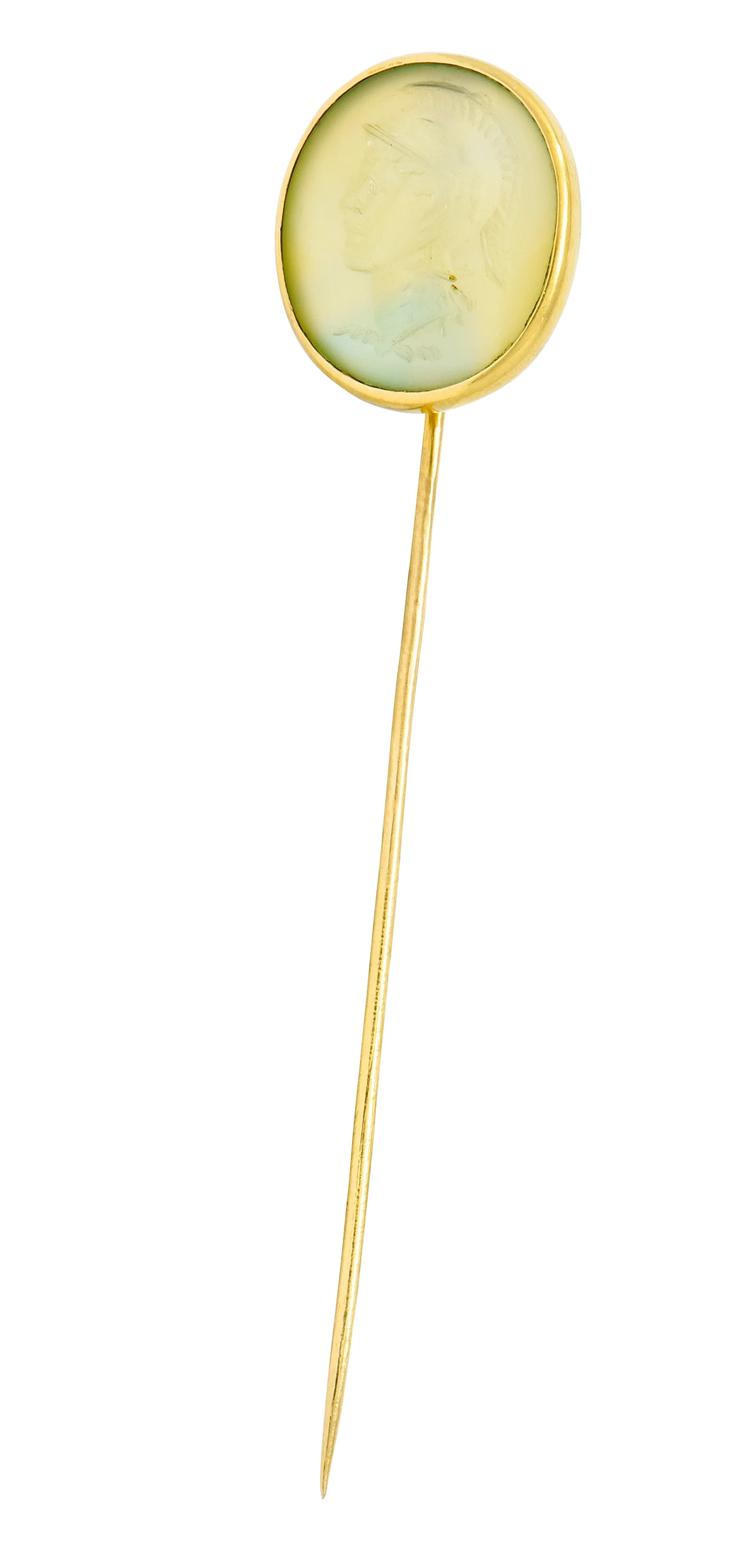 Victorian 14 Karat Gold Hardstone Intaglio Spartan Solider Stickpin - Image 8