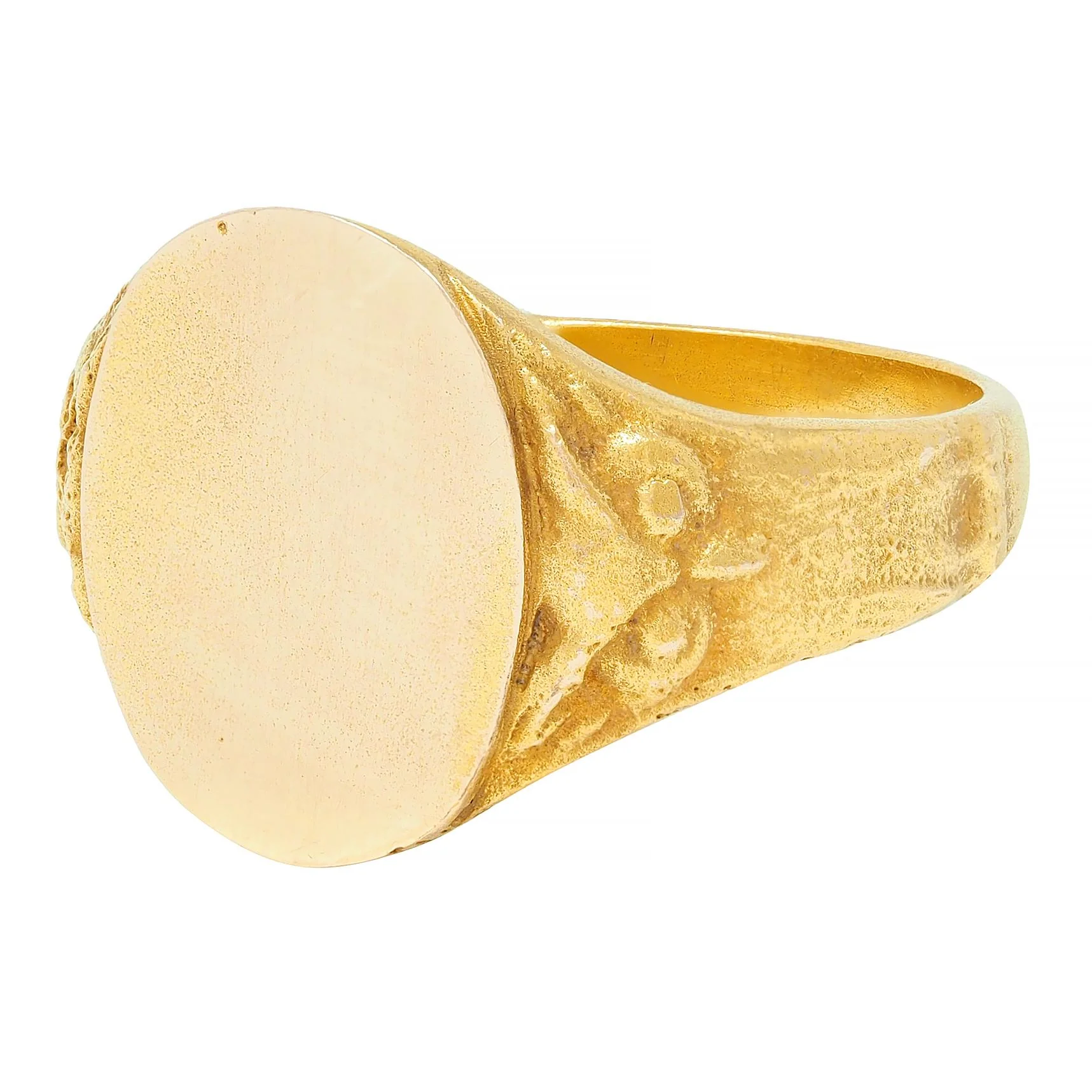 Victorian 14 Karat Yellow Gold Owl Antique Unisex Bird Animal Signet Ring - Image 6