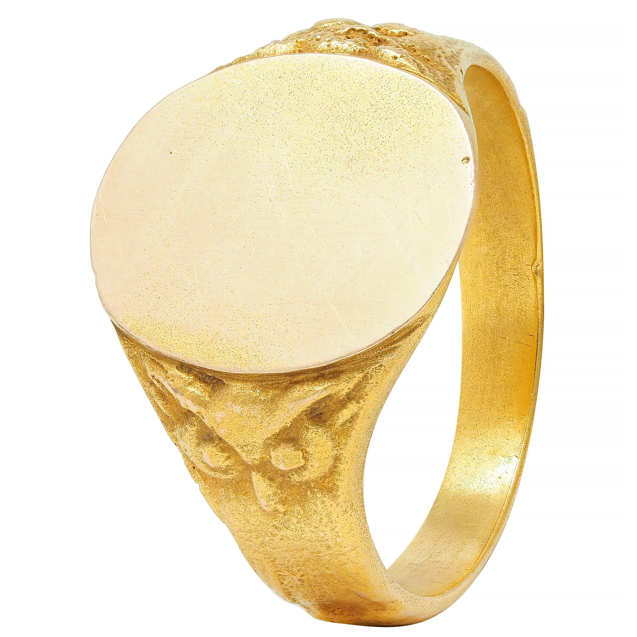 Victorian 14 Karat Yellow Gold Owl Antique Unisex Bird Animal Signet Ring - Image 7