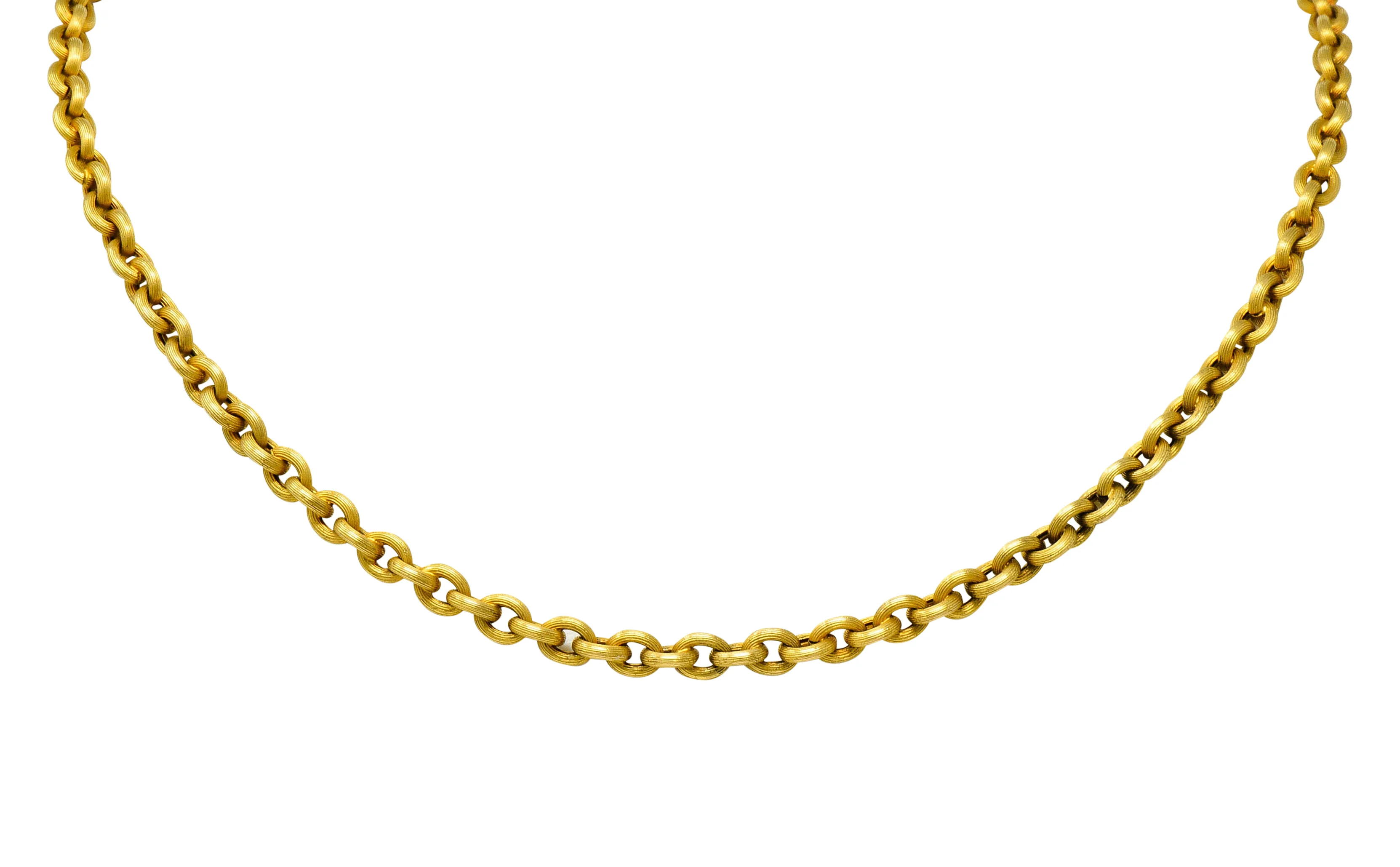 Victorian 18 Karat Gold 19 Inch Cable Chain Necklace