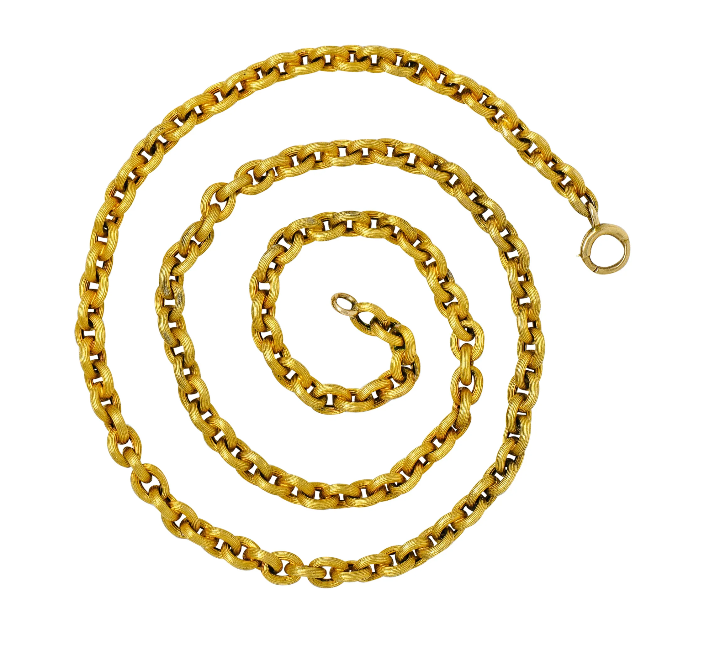 Victorian 18 Karat Gold 19 Inch Cable Chain Necklace - Image 2