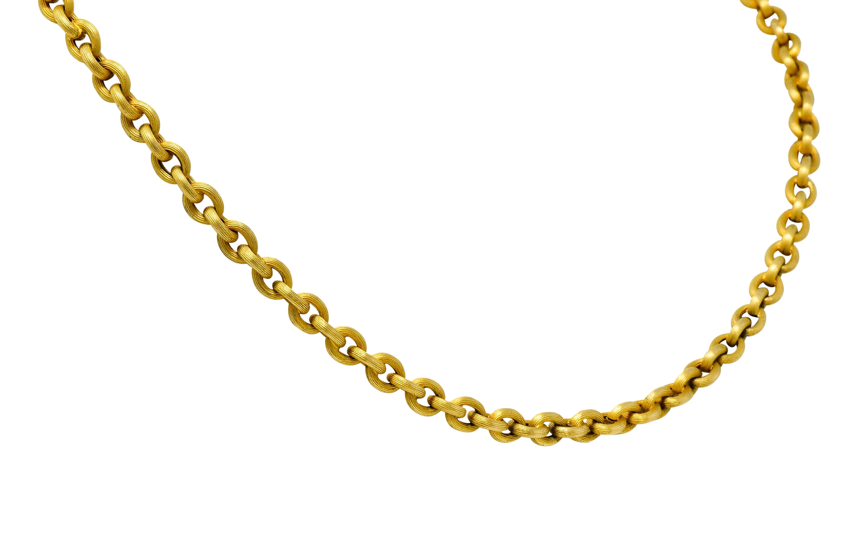Victorian 18 Karat Gold 19 Inch Cable Chain Necklace - Image 3