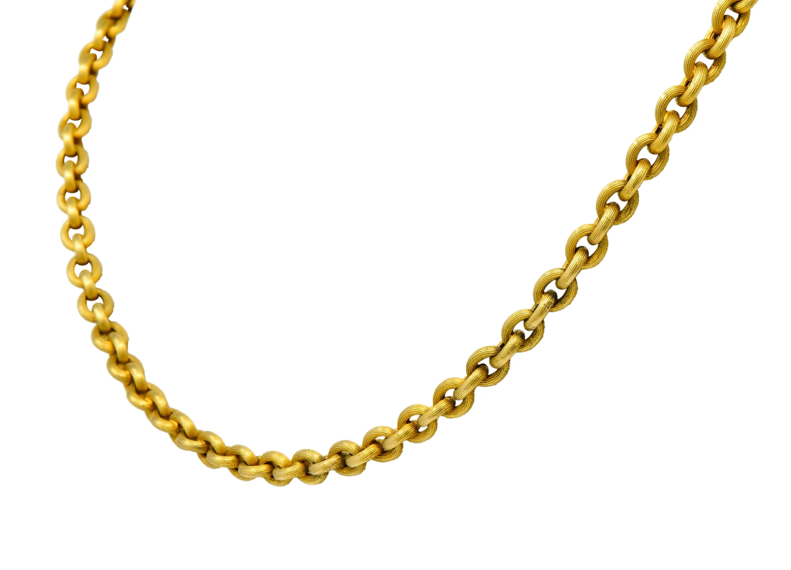 Victorian 18 Karat Gold 19 Inch Cable Chain Necklace - Image 7