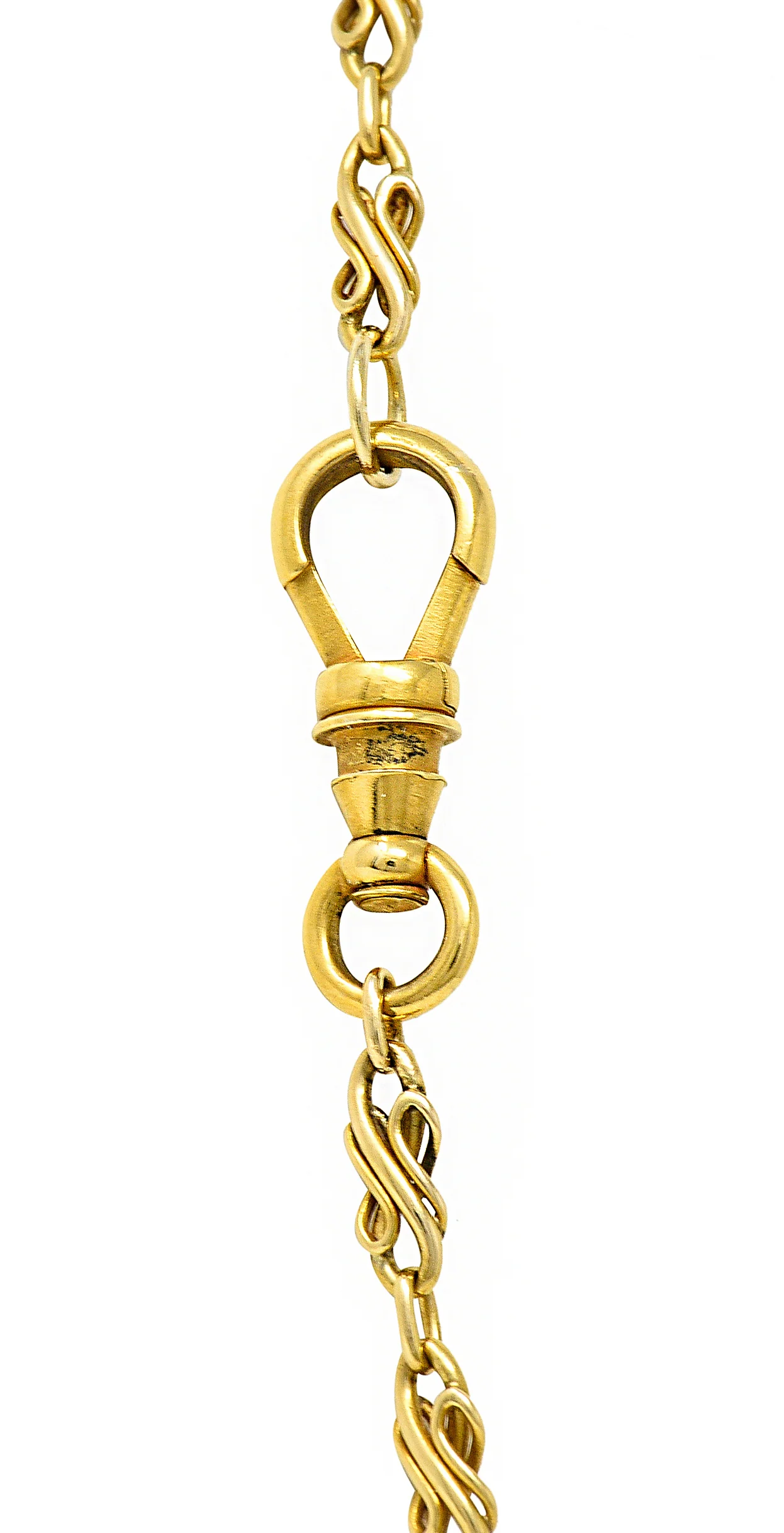 Victorian 18 Karat Yellow Gold 55 1/2 Inch Long Scrolling S Link Antique Chain Necklace - Image 6