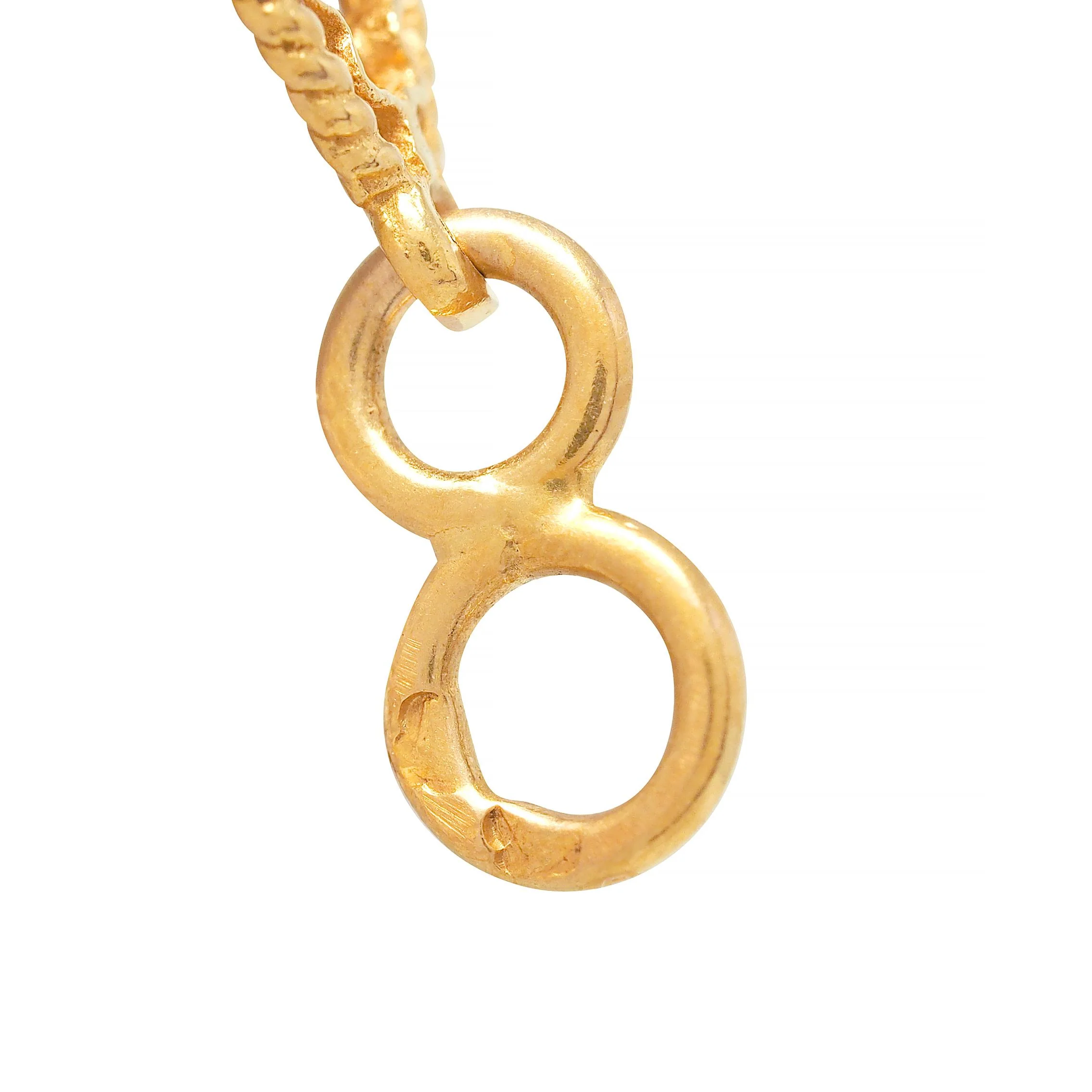 Victorian 18 Karat Yellow Gold Antique Fancy Rope Navette Link Chain Necklace - Image 8