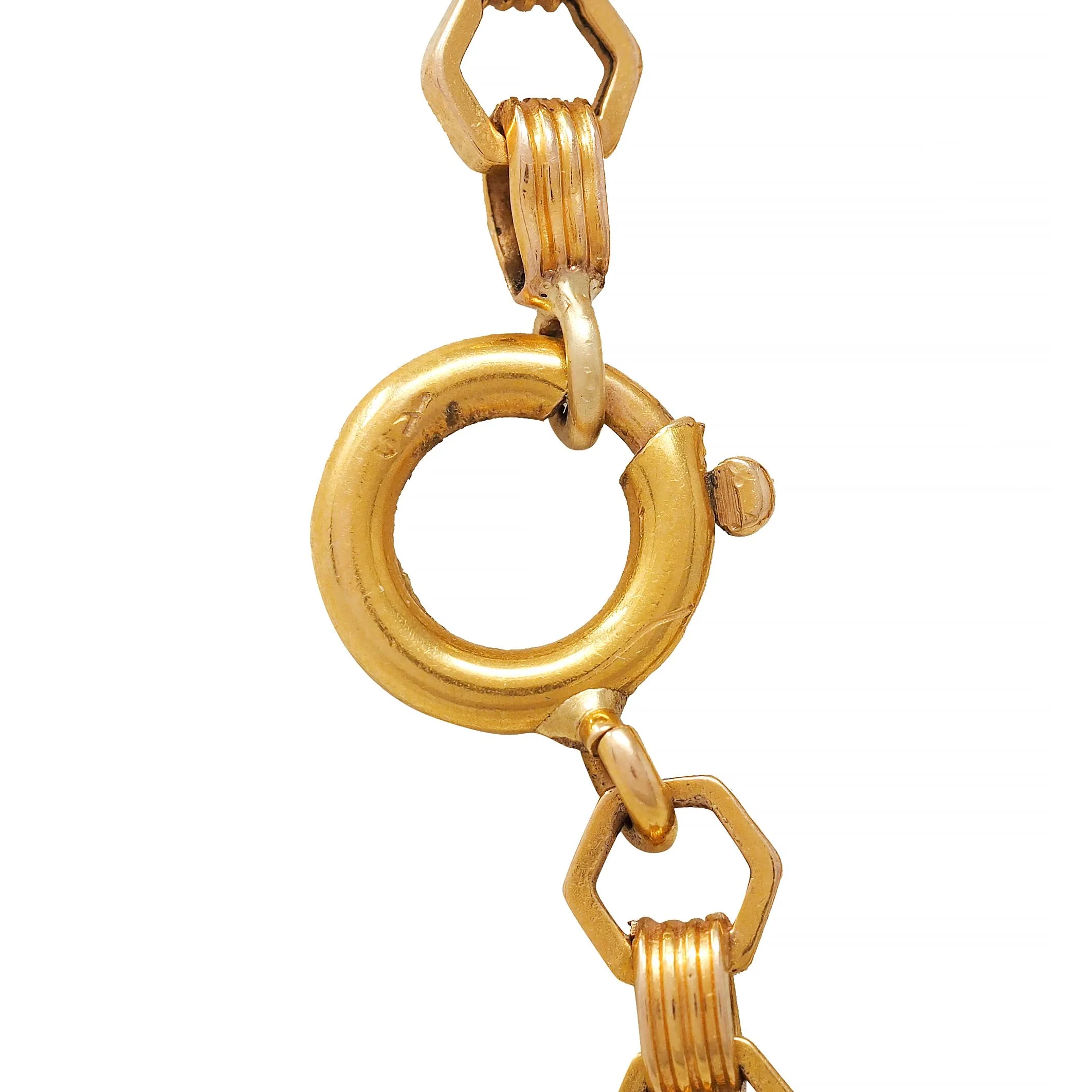 Victorian 18 Karat Yellow Gold Fancy Hexagonal Link 69 IN Long Antique Chain Necklace - Image 8