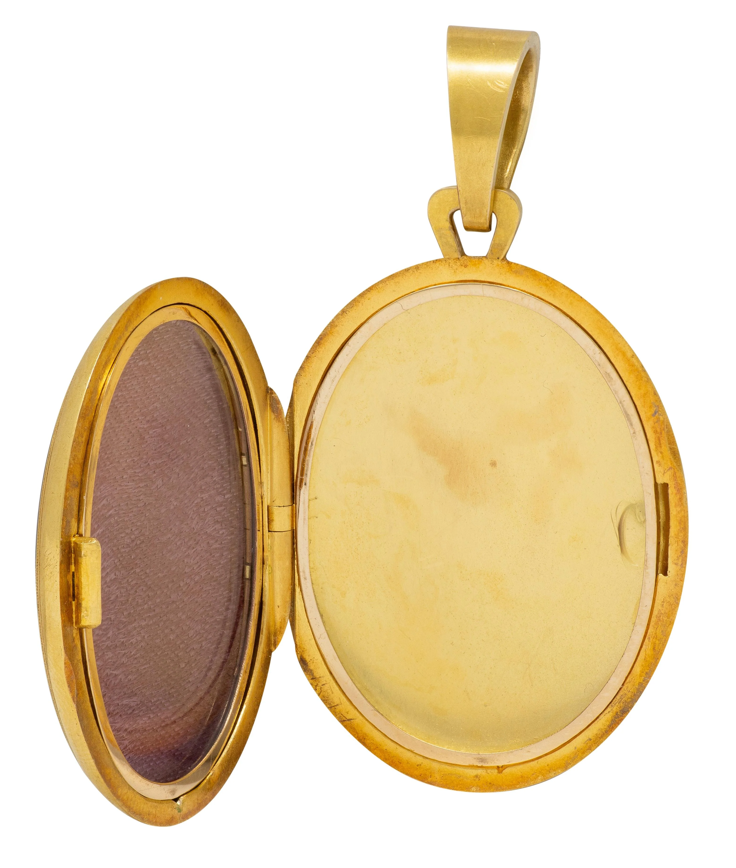 Victorian 1871 Painted Enamel 18 Karat Yellow Gold Antique Locket Pendant - Image 2