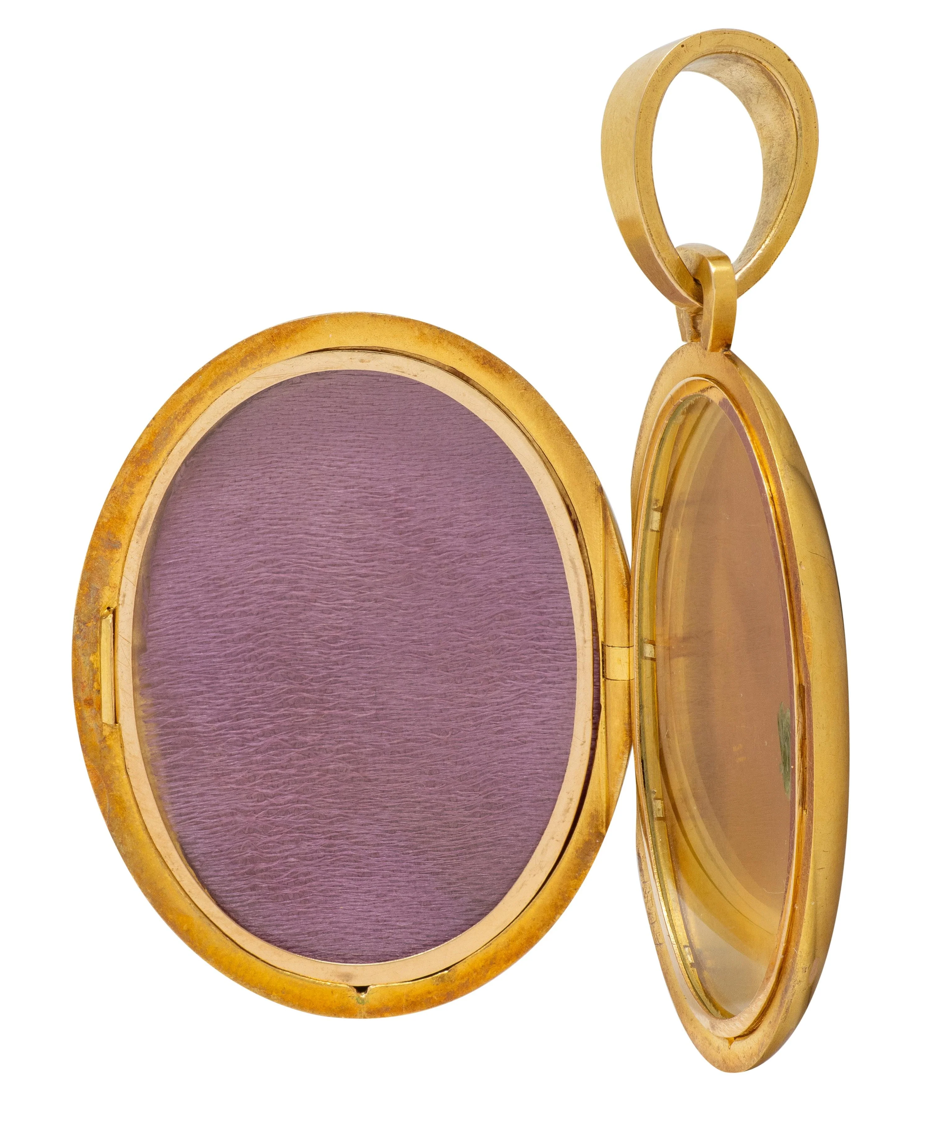 Victorian 1871 Painted Enamel 18 Karat Yellow Gold Antique Locket Pendant - Image 6