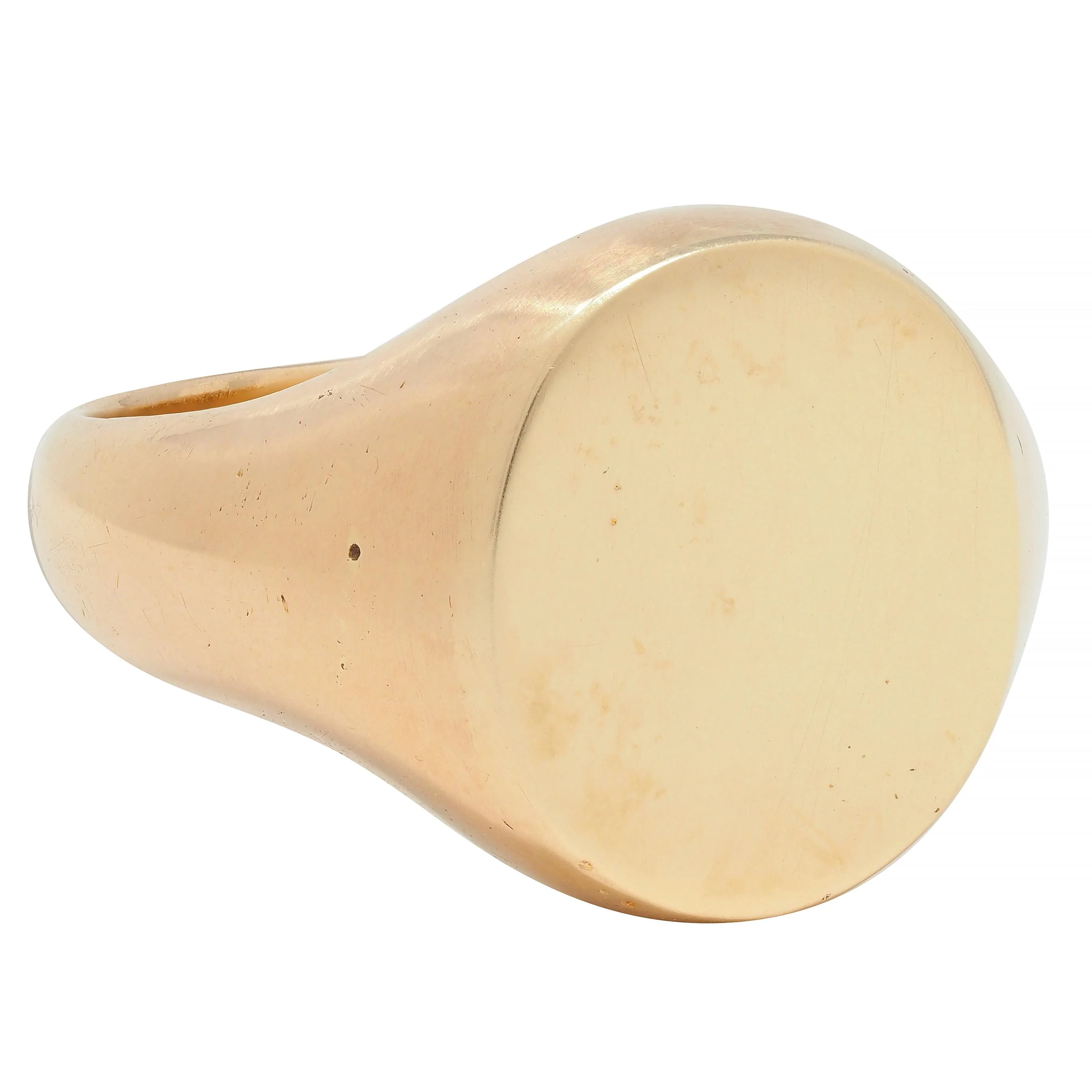 Victorian 1880's Hidden Key 14 Karat Yellow Gold Unisex Antique Signet Ring - Image 4