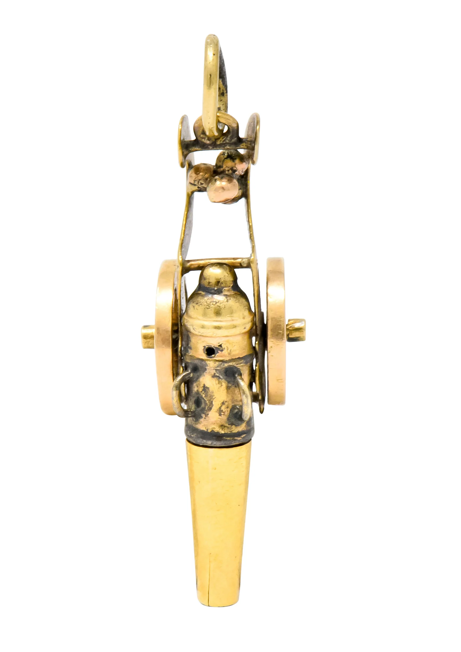 Victorian Articulated 14 Karat Gold Civil War Cannon Charm - Image 8