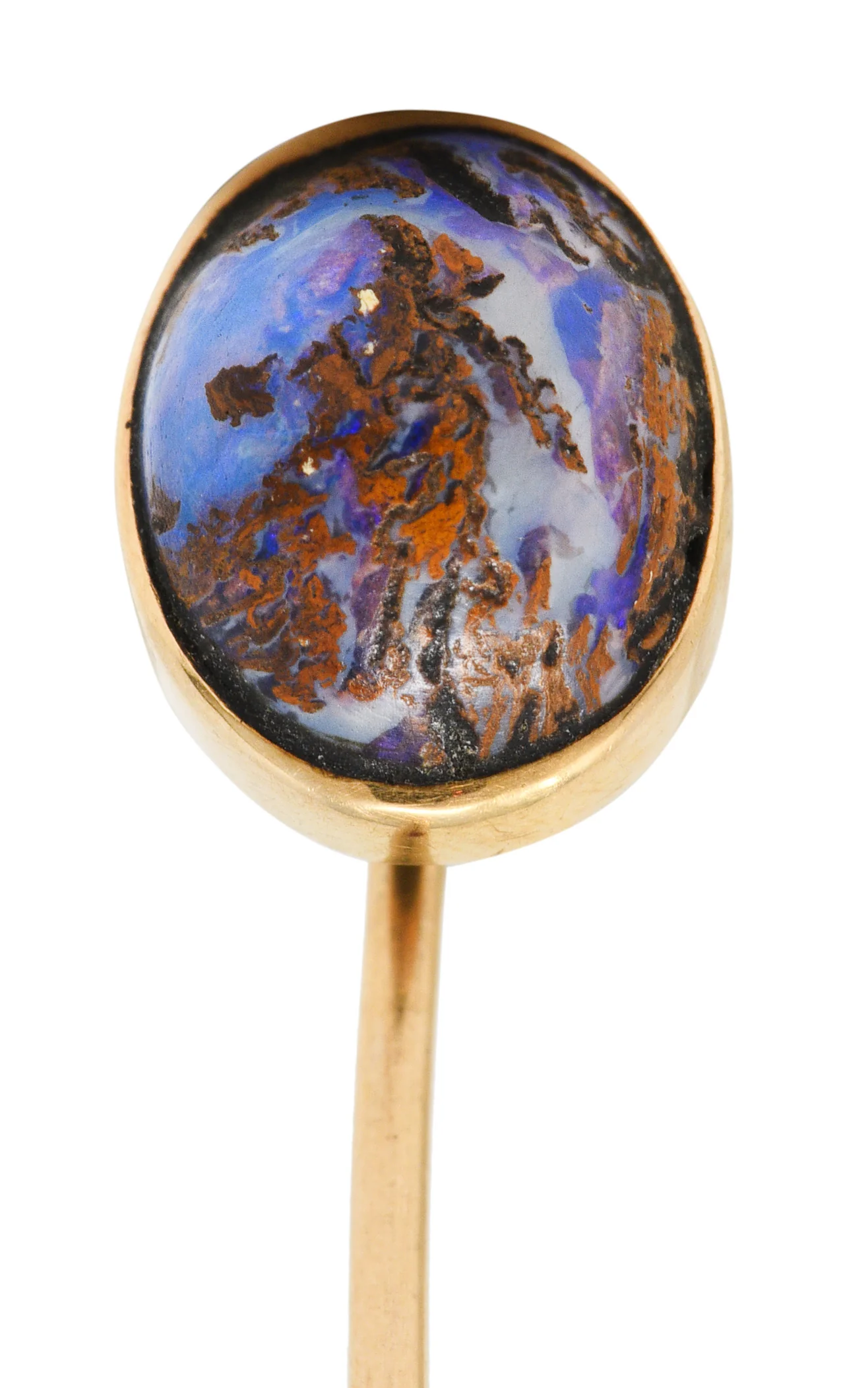 Victorian Boulder Opal Cabochon 14 Karat Gold Stickpin - Image 4