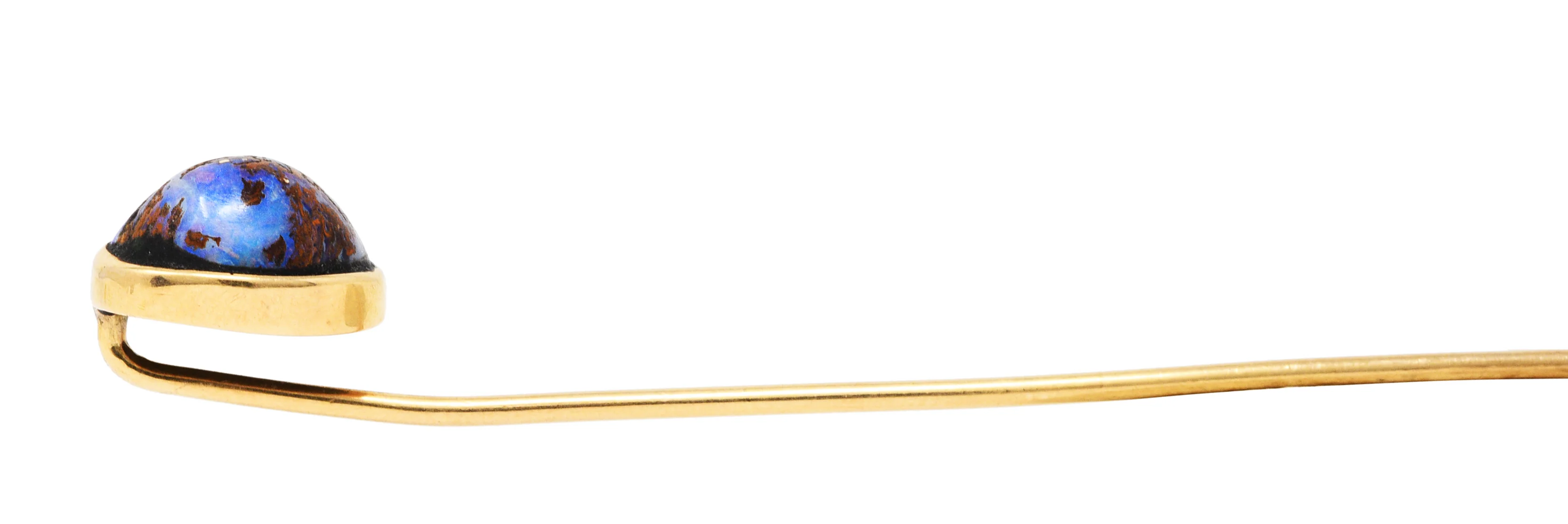 Victorian Boulder Opal Cabochon 14 Karat Gold Stickpin - Image 5