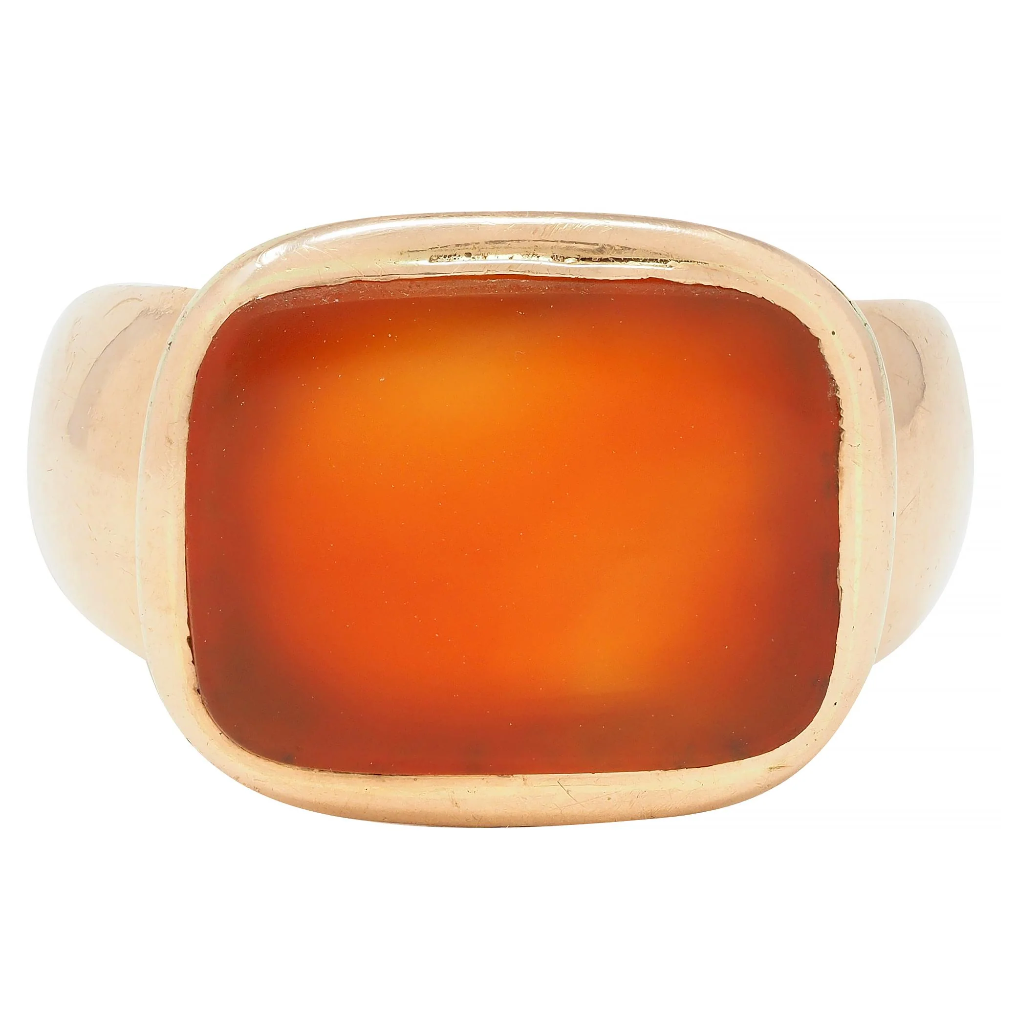 Victorian Carnelian 14 Karat Rose Gold Antique Unisex Signet Ring
