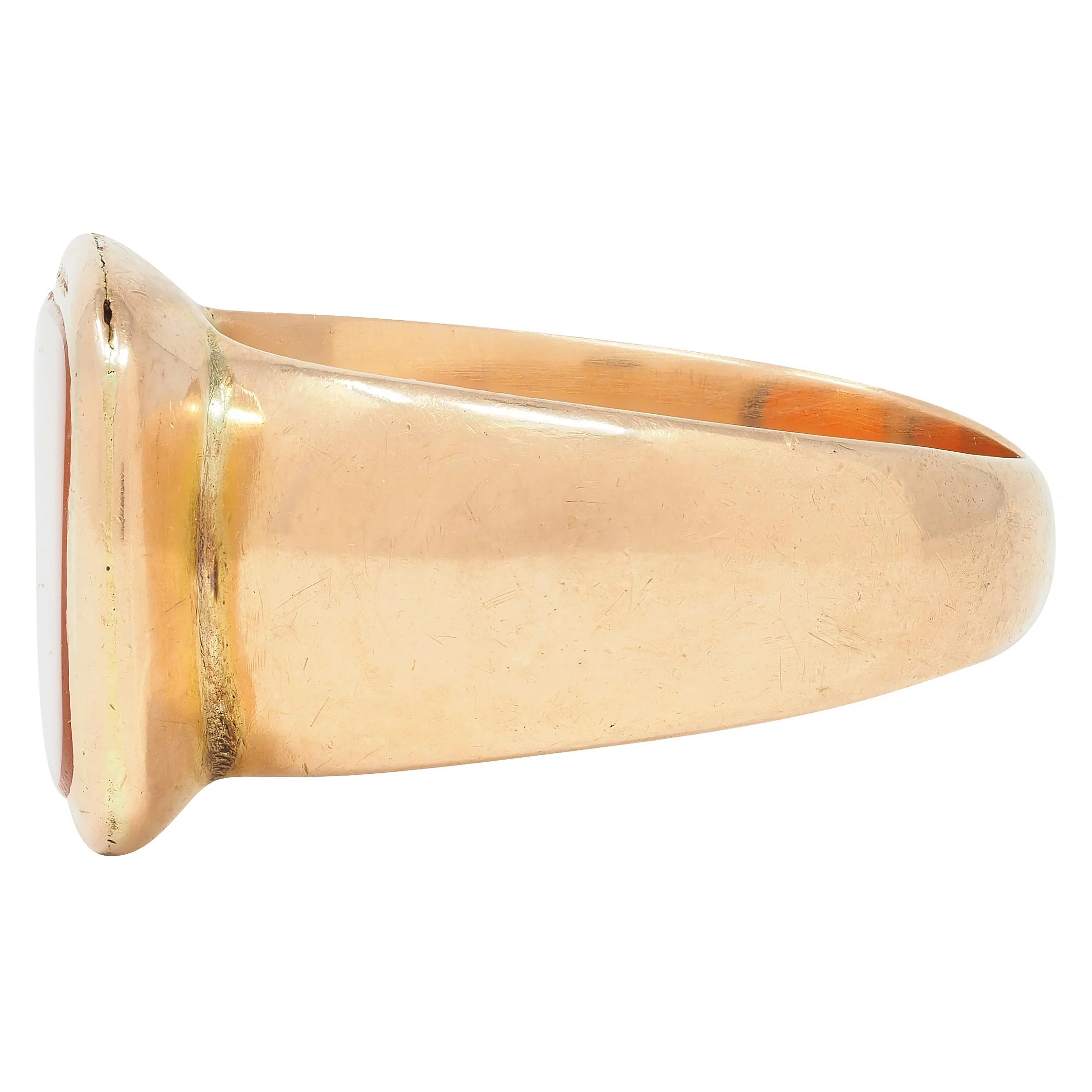Victorian Carnelian 14 Karat Rose Gold Antique Unisex Signet Ring - Image 5