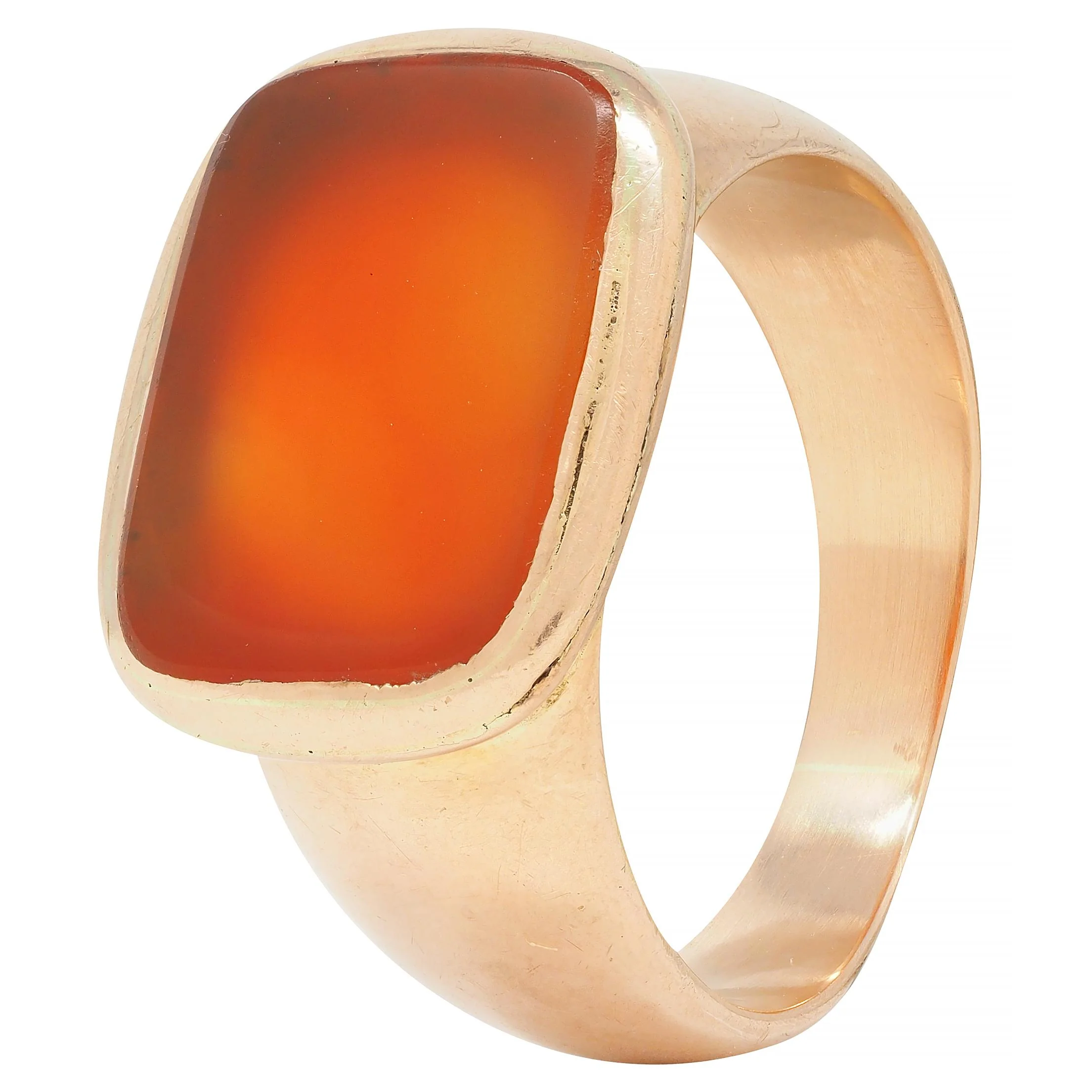 Victorian Carnelian 14 Karat Rose Gold Antique Unisex Signet Ring - Image 7