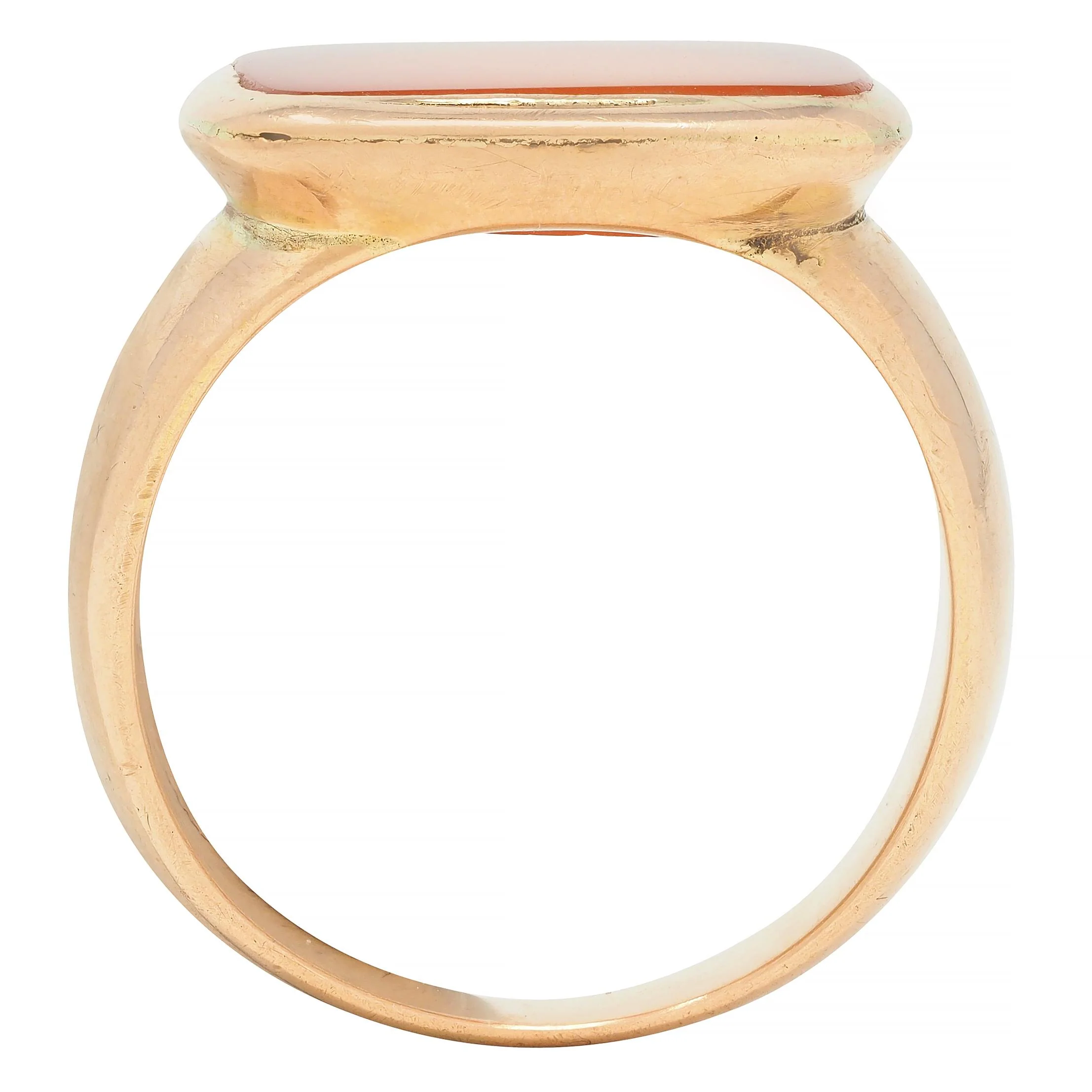 Victorian Carnelian 14 Karat Rose Gold Antique Unisex Signet Ring - Image 8