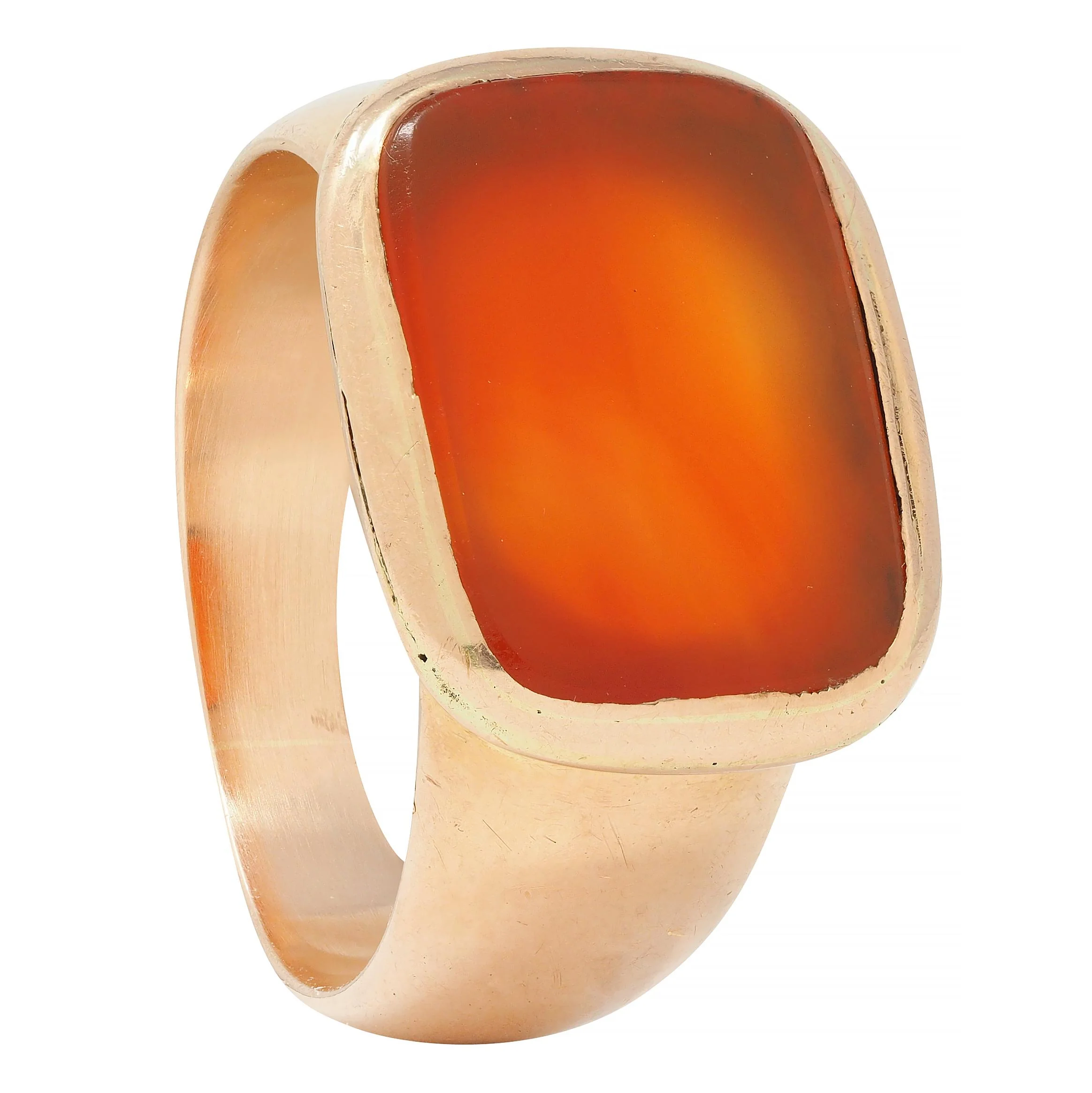 Victorian Carnelian 14 Karat Rose Gold Antique Unisex Signet Ring - Image 9