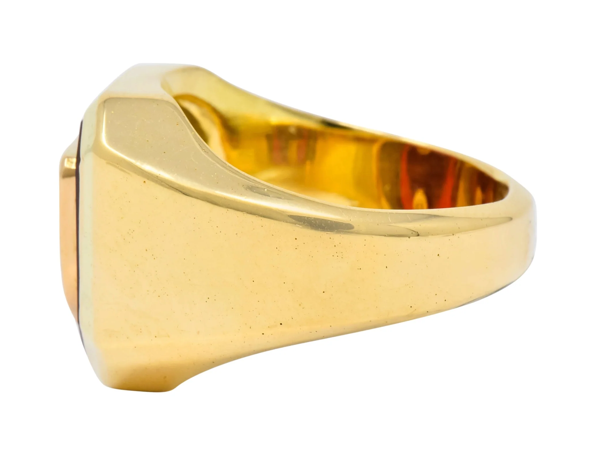Victorian Carnelian 18 Karat Gold Signet Shield Crest Unisex Ring - Image 3