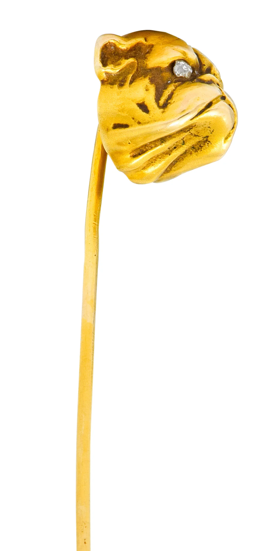 Victorian Diamond 14 Karat Gold Bulldog Stickpin - Image 2